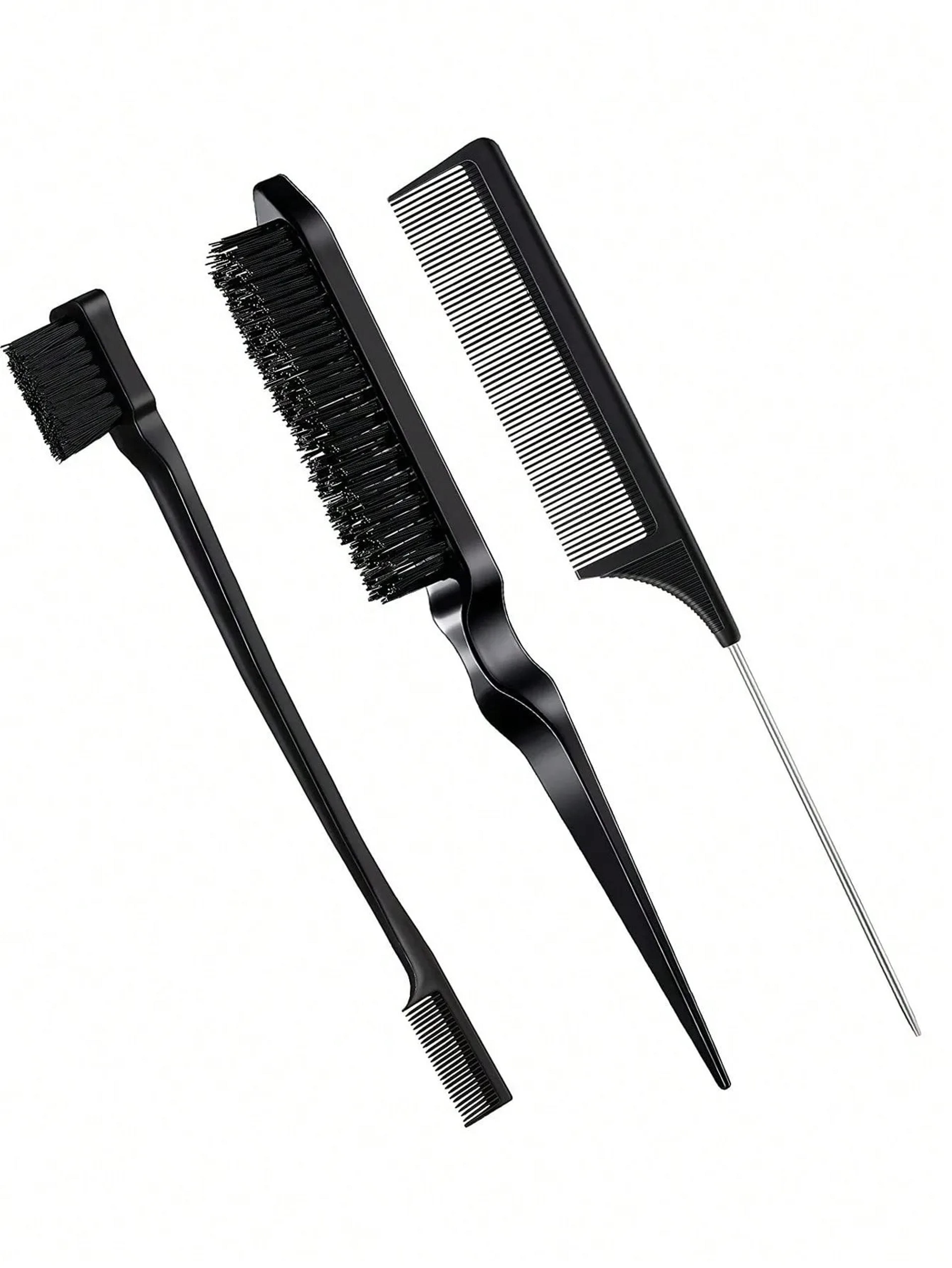 salon hair styling tool set, triple tear hair brush with mouse tail comb for real hair wigs