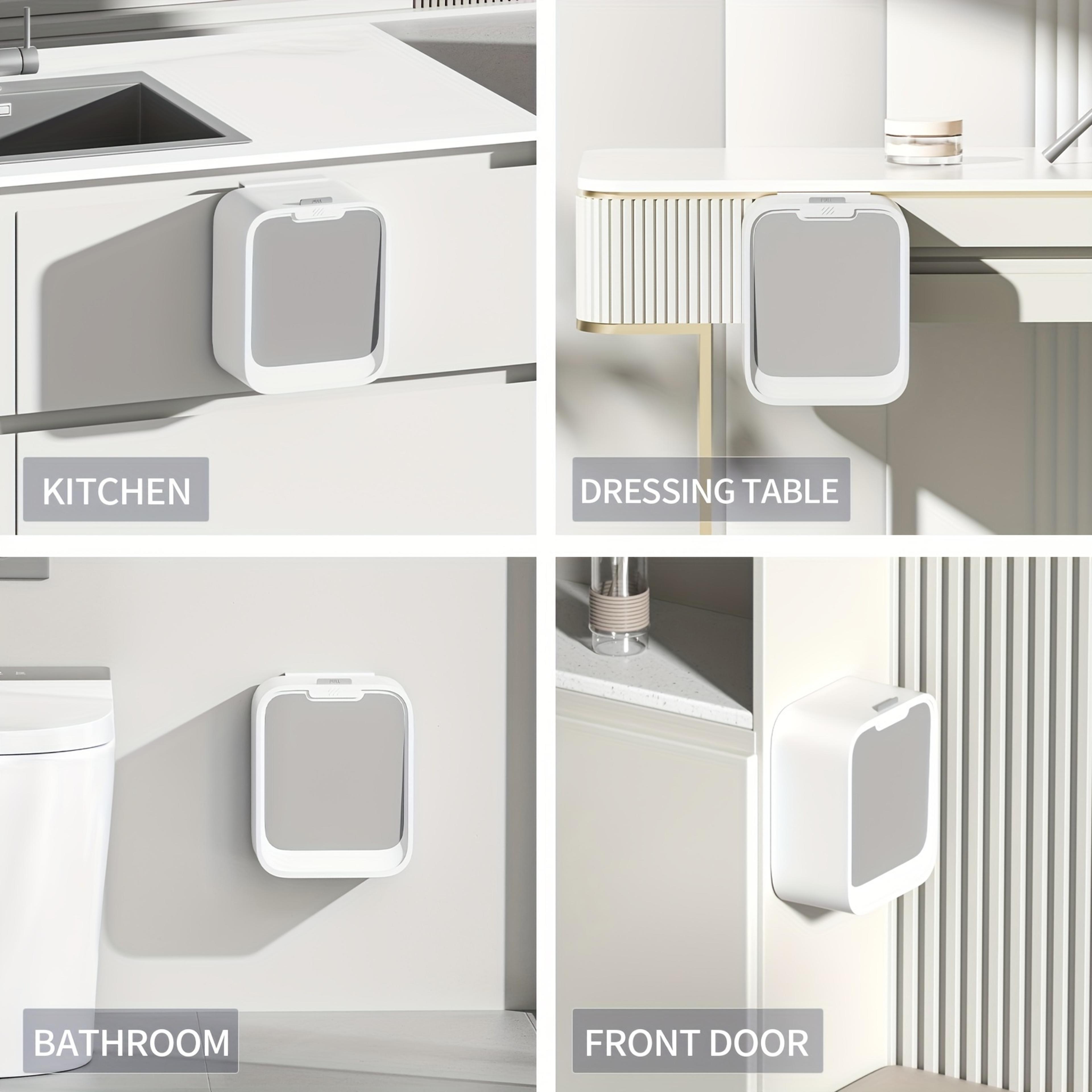 Motion Sensor Waste Bin Wall Mounted Hanging Trash Can With Lid For Under Sink Kitchen Cabinet Door 3