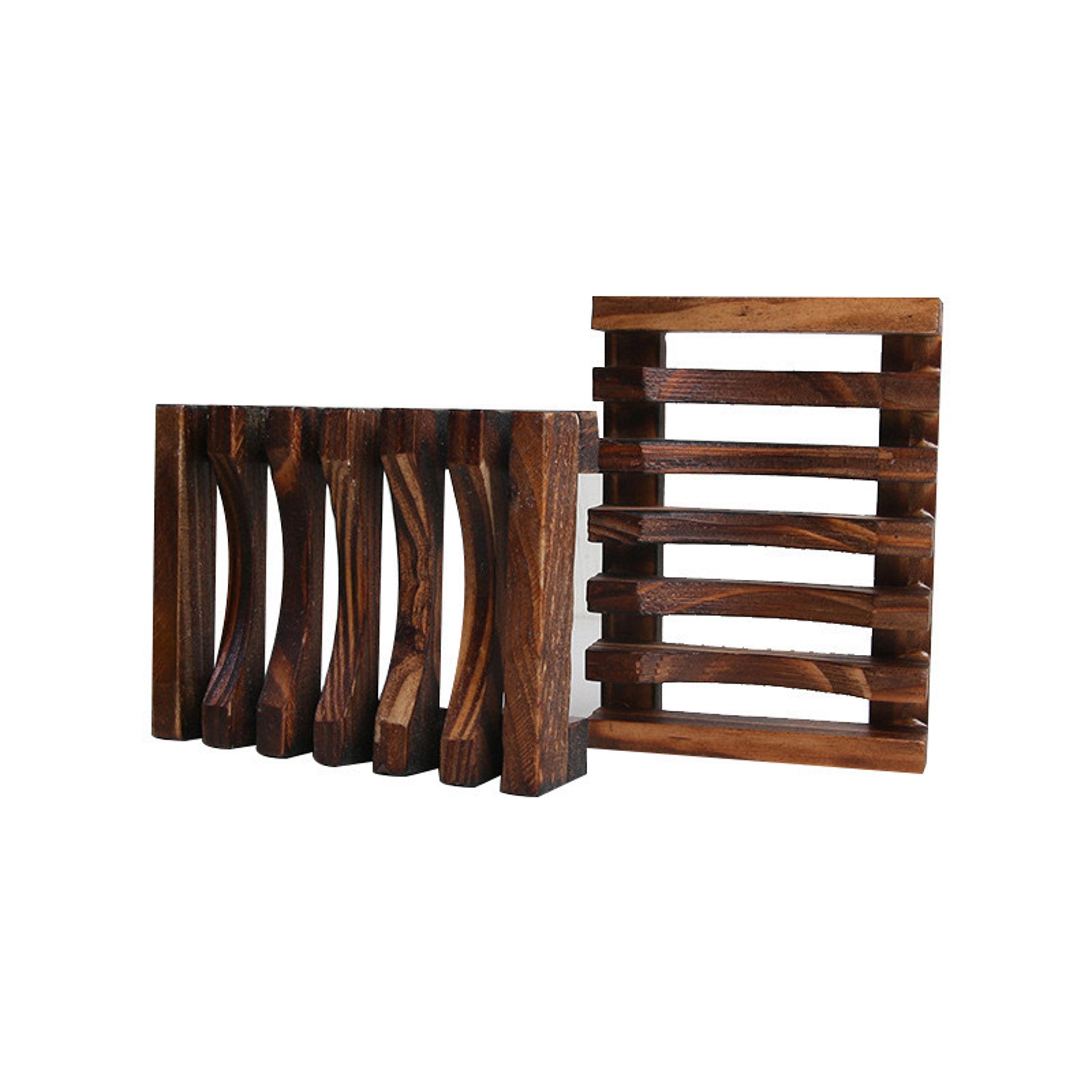 SelfDraining Elegant Wooden Soap Dish Natural Wood Finish Soap Box For Bathroom Decor 4