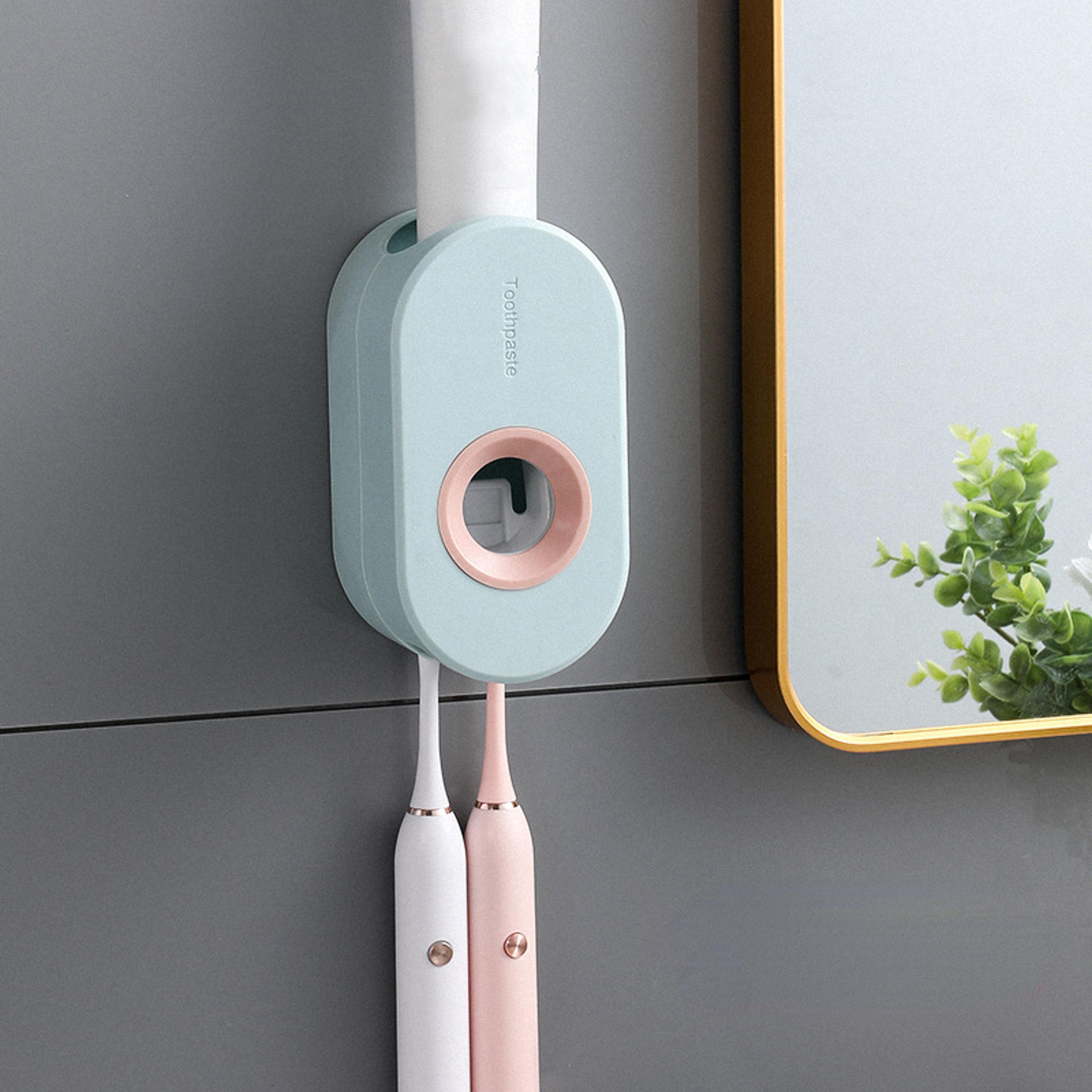 Automatic Toothpaste Dispenser Squeezer Bathroom Dustproof Wallmounted Holder 4
