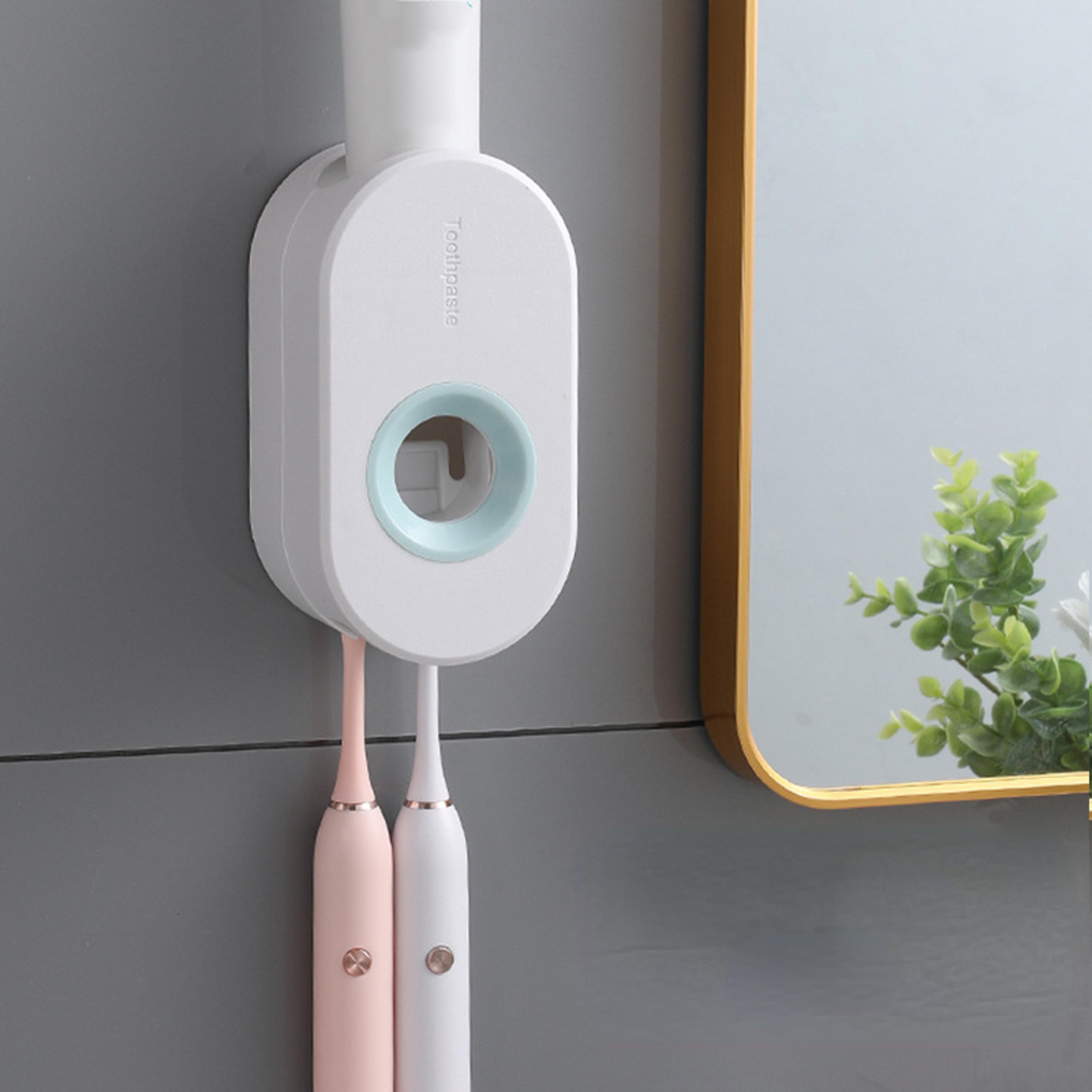 Automatic Toothpaste Dispenser Squeezer Bathroom Dustproof Wallmounted Holder 7