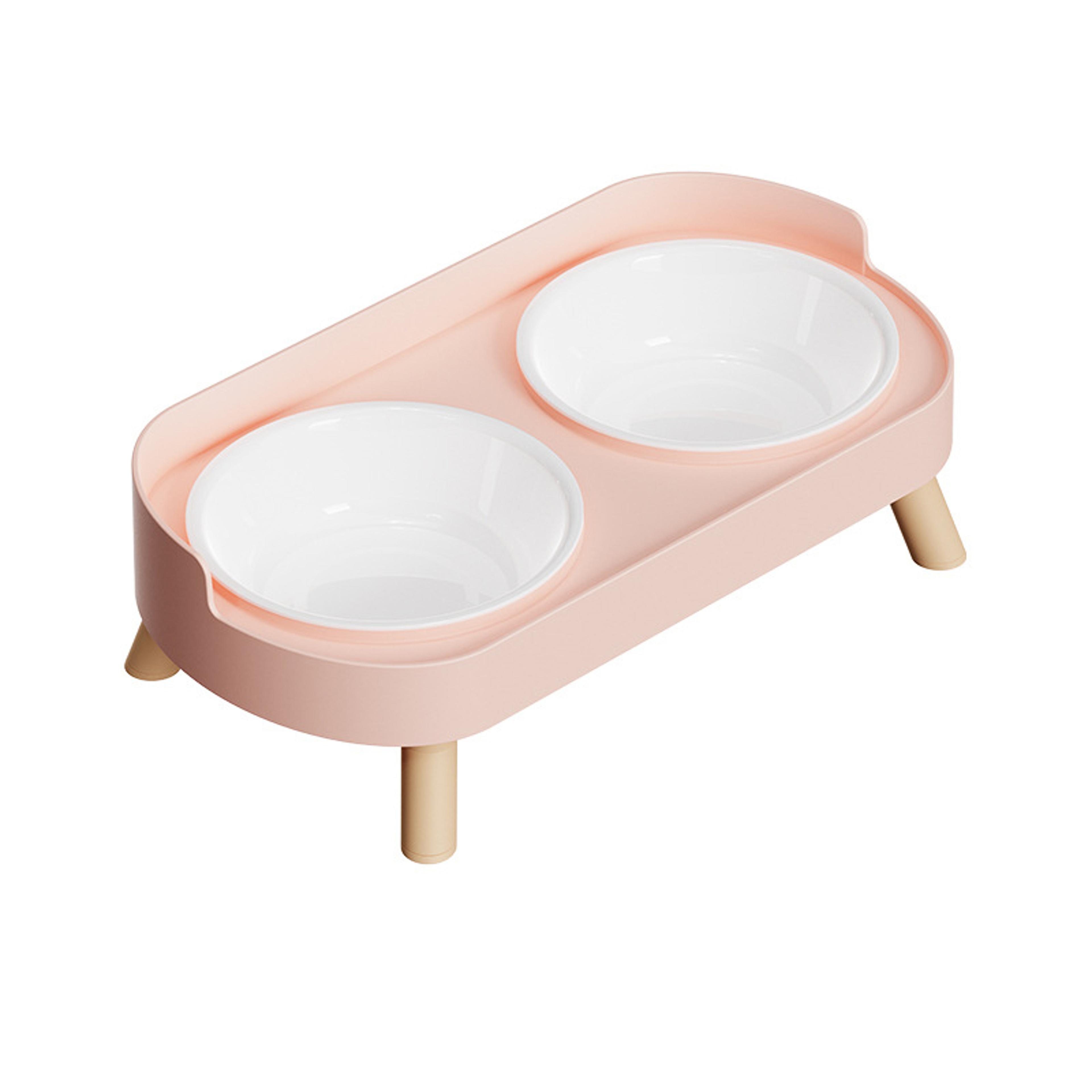 Double Pet Bowl No Spill Elevated Feeder With Stand Anti Slip Neck Support For Cats And Dogs 8
