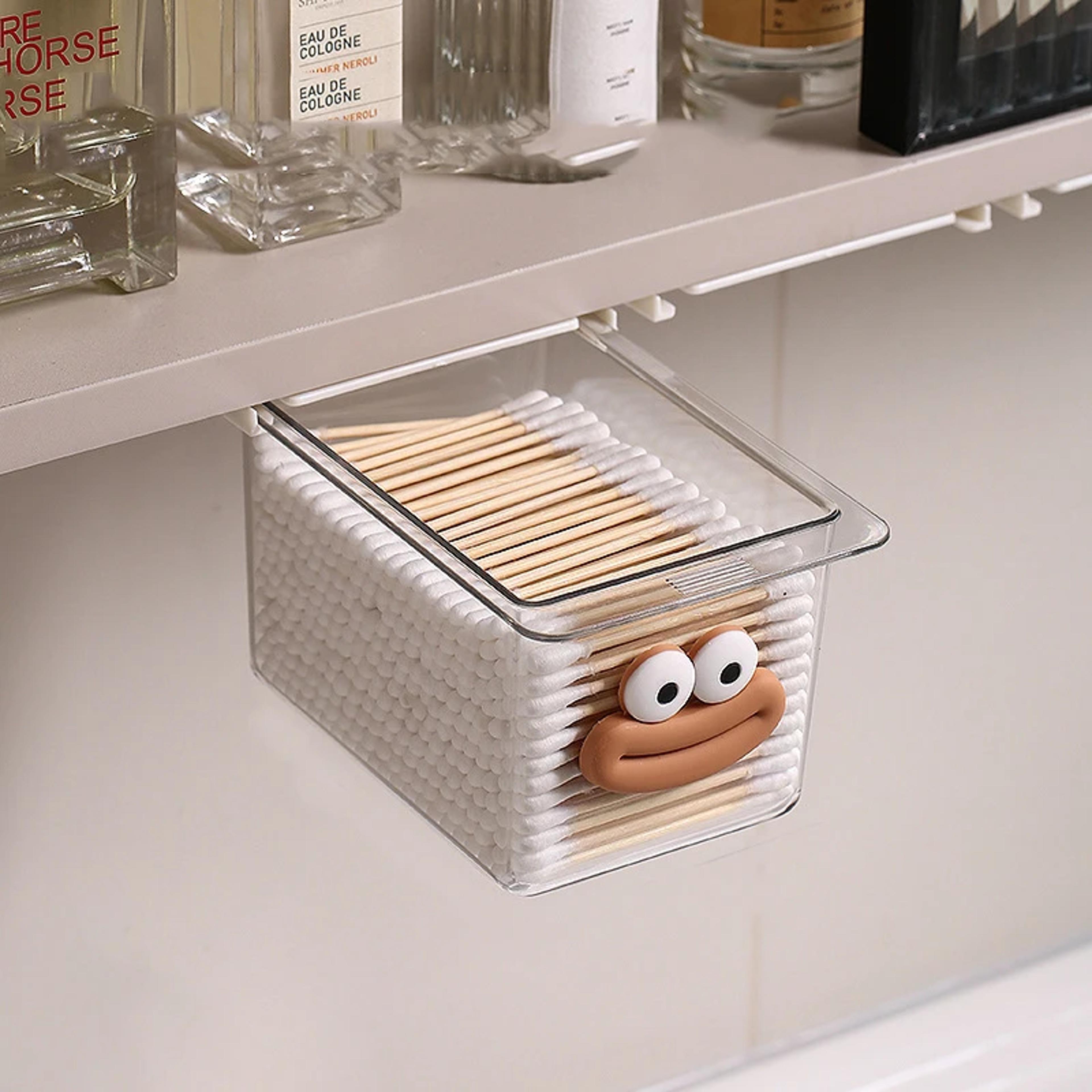 Bathroom Cotton Stick And Makeup Storage Box With PullOut Drawer Under Mirror Cabinet 2