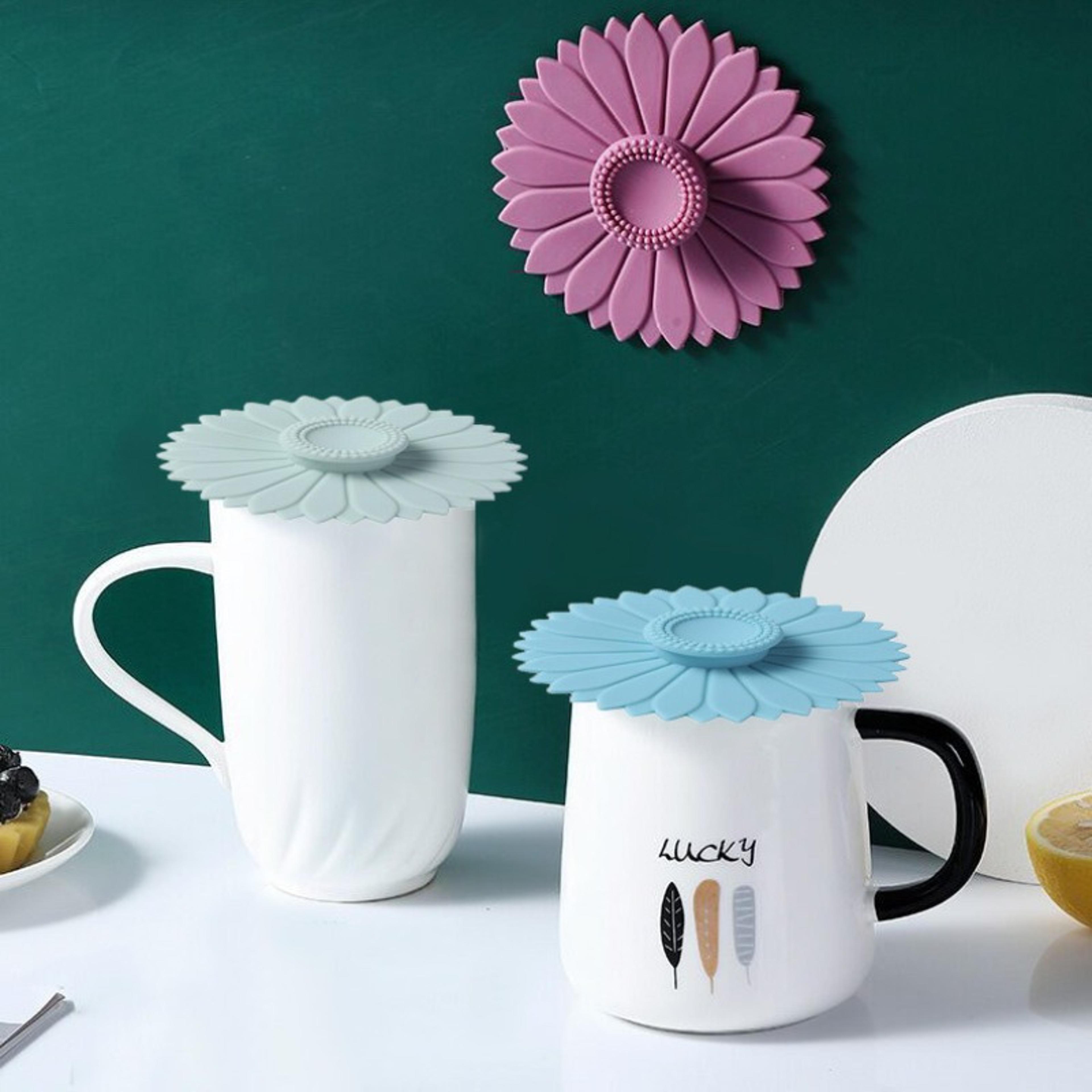 multicolored silicone lids for mug and tea pot, flexible covers for hot cups