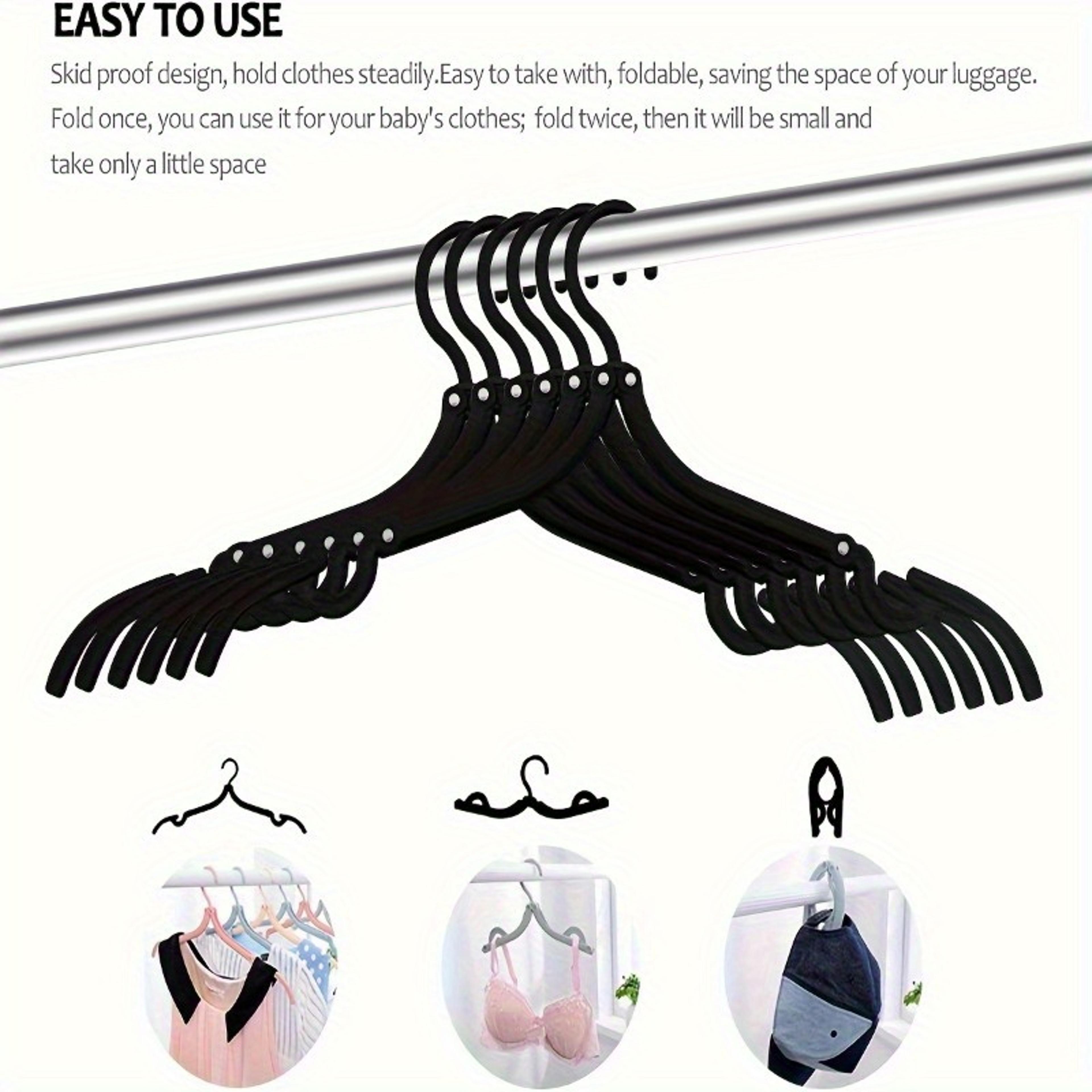 Portable Folding Clothes Hangers Plastic Travel Hangers Foldable Clothes Drying Rack For Travel 1