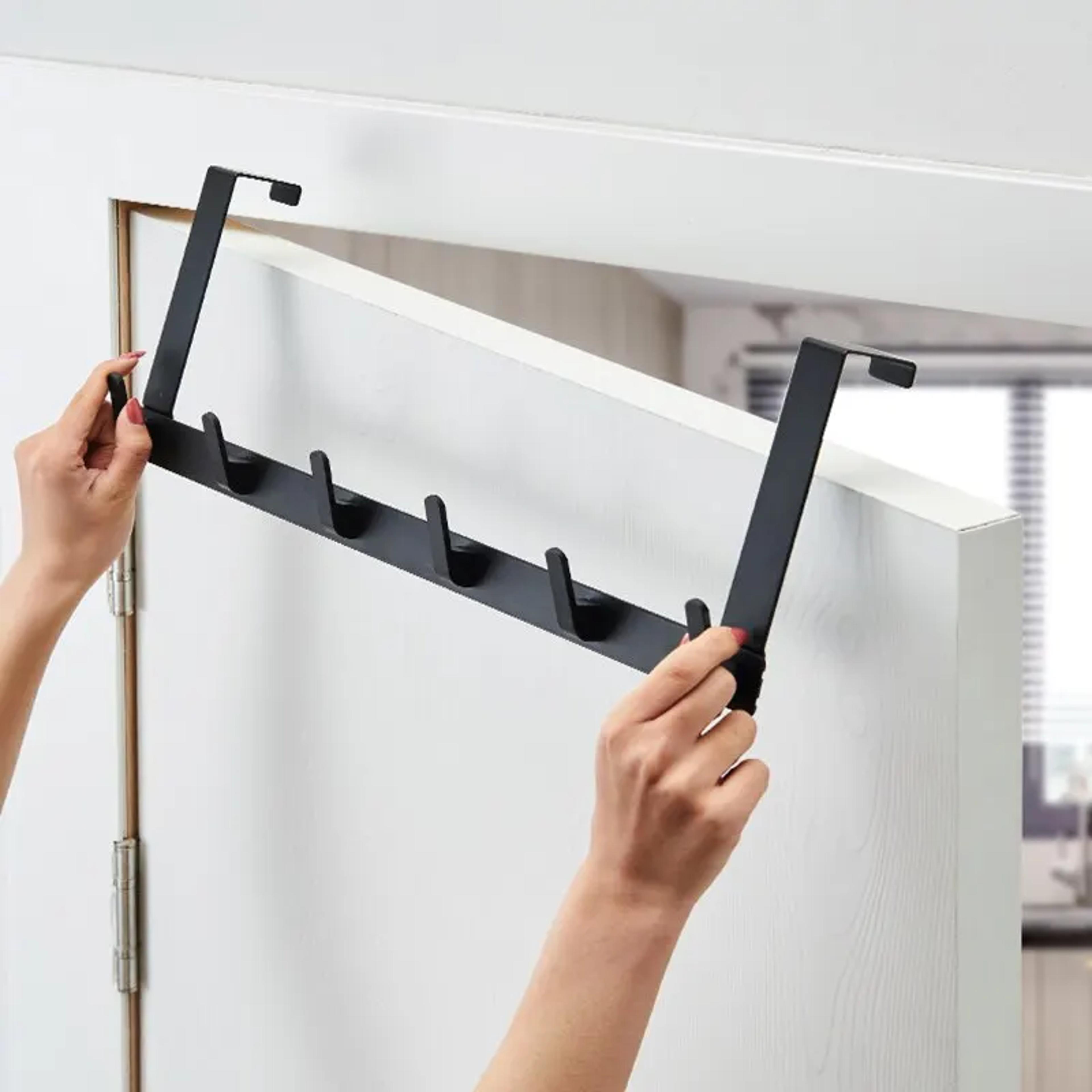 Hooks Over The Door Organizer Rack With Hooks For Clothes Coat Hat Towel Hanger Bathroom Kitchen Ac 3