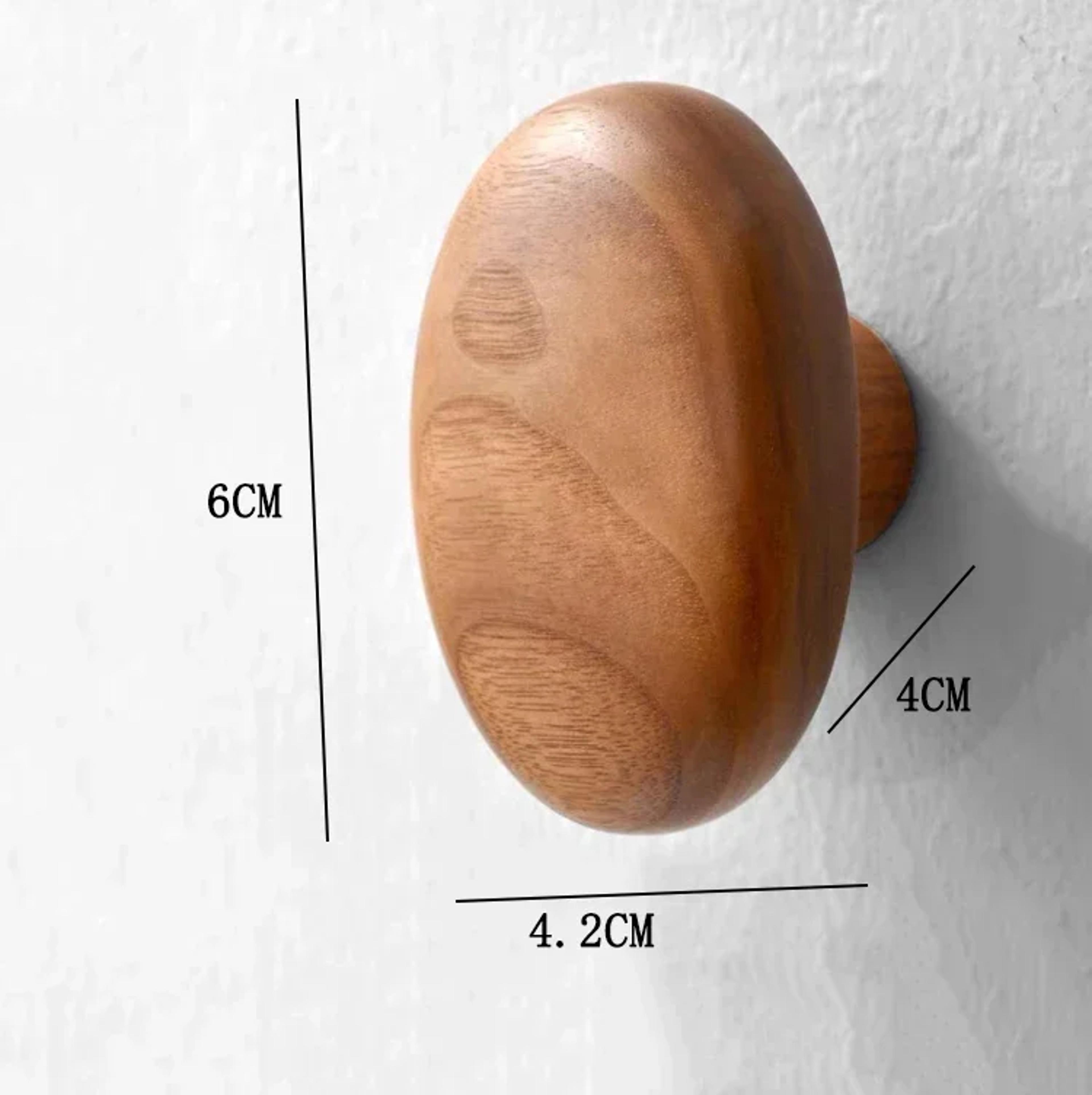 Solid Wood Coat Hook With PunchFree Mount Durable Wall Hanger For Clothes And Doors 7