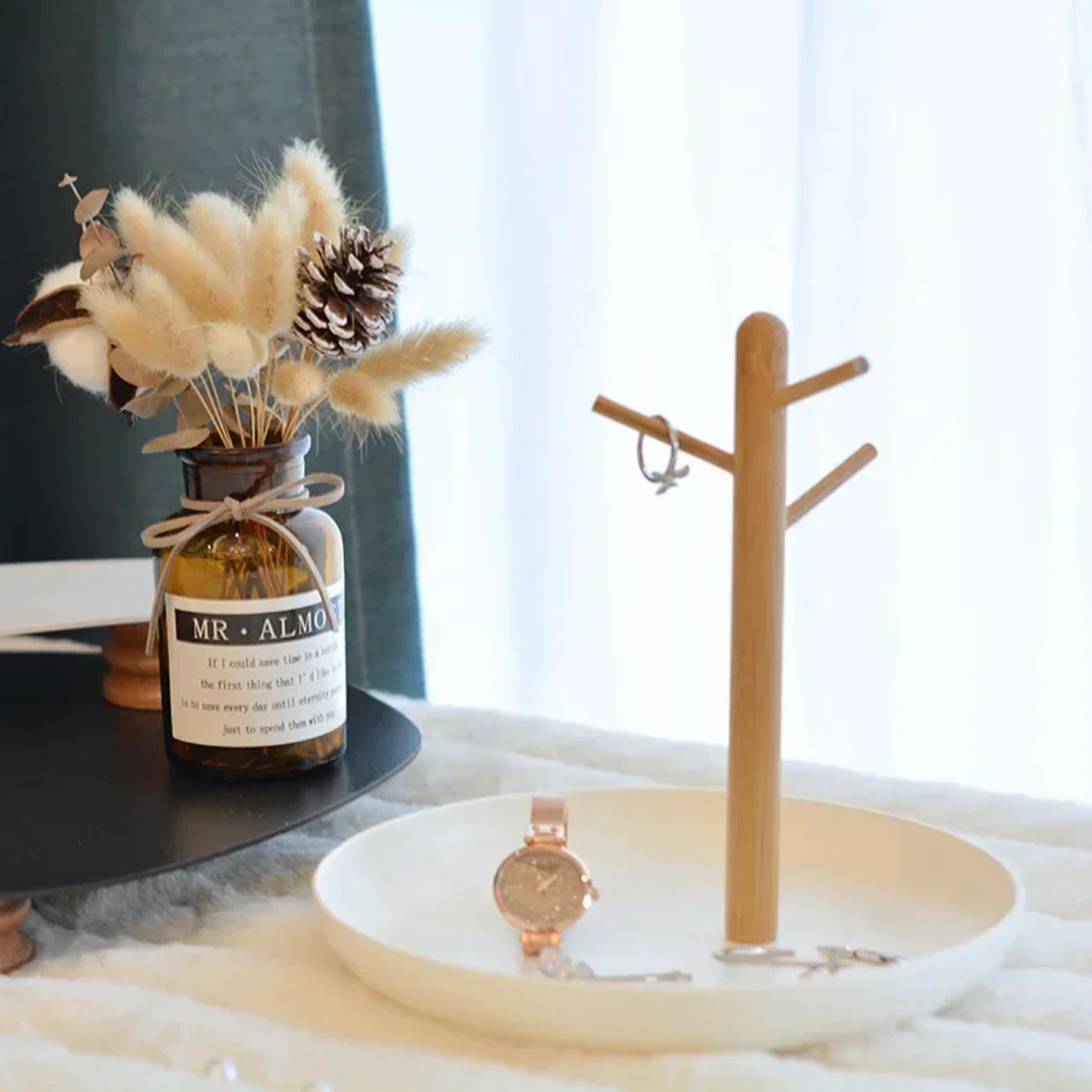 Nordic Bamboo Tree Branch Storage Tray Elegant Jewelry Display  Key Hanger For Living Room  Desktop 2