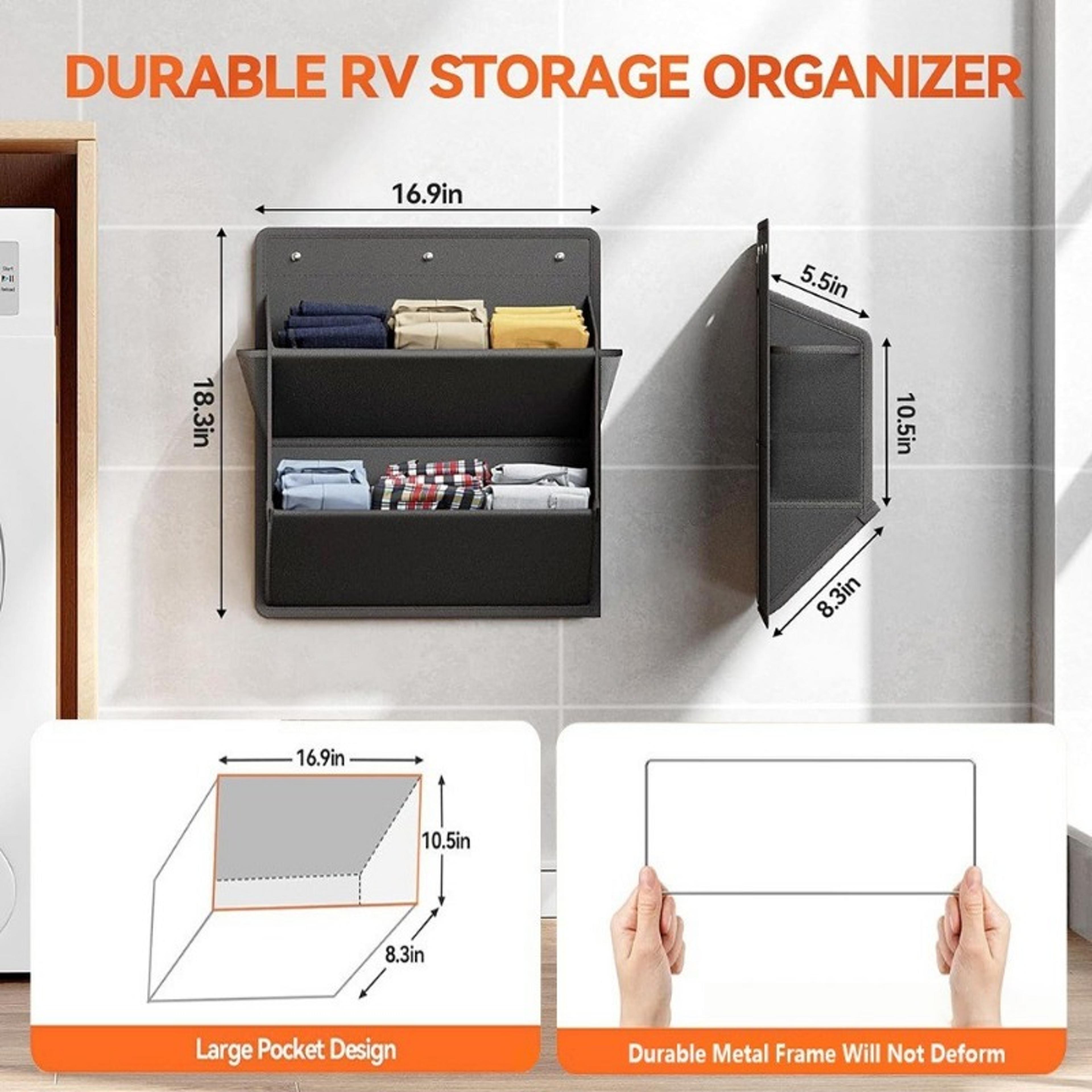 Shoe Storage Rack With Adhesive Tape Large Deep Pockets For Narrow Spaces Ideal For Campers  Wardro 3