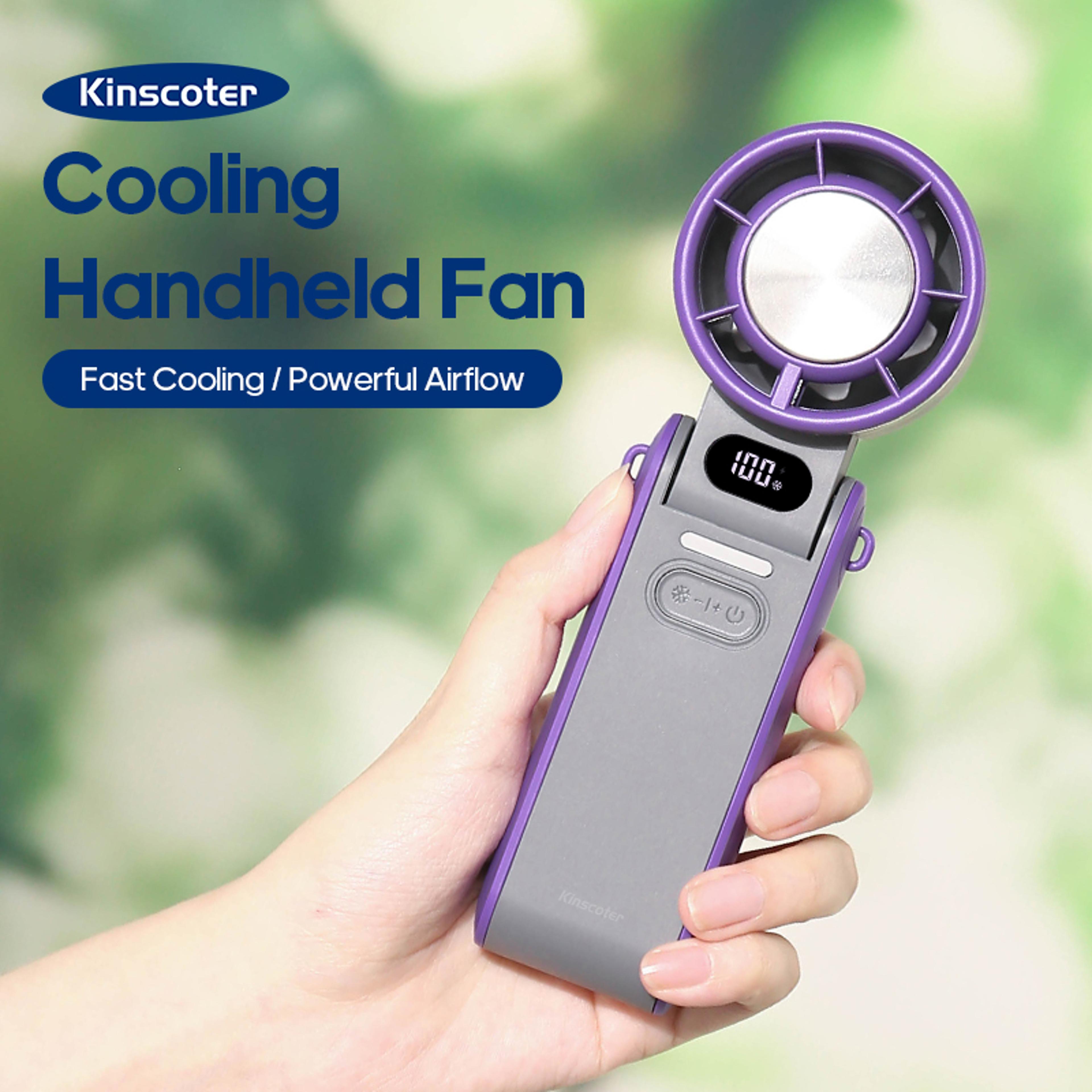 Rechargeable Handheld Fan Portable  Foldable With Lanyard For Outdoor Cooling 0