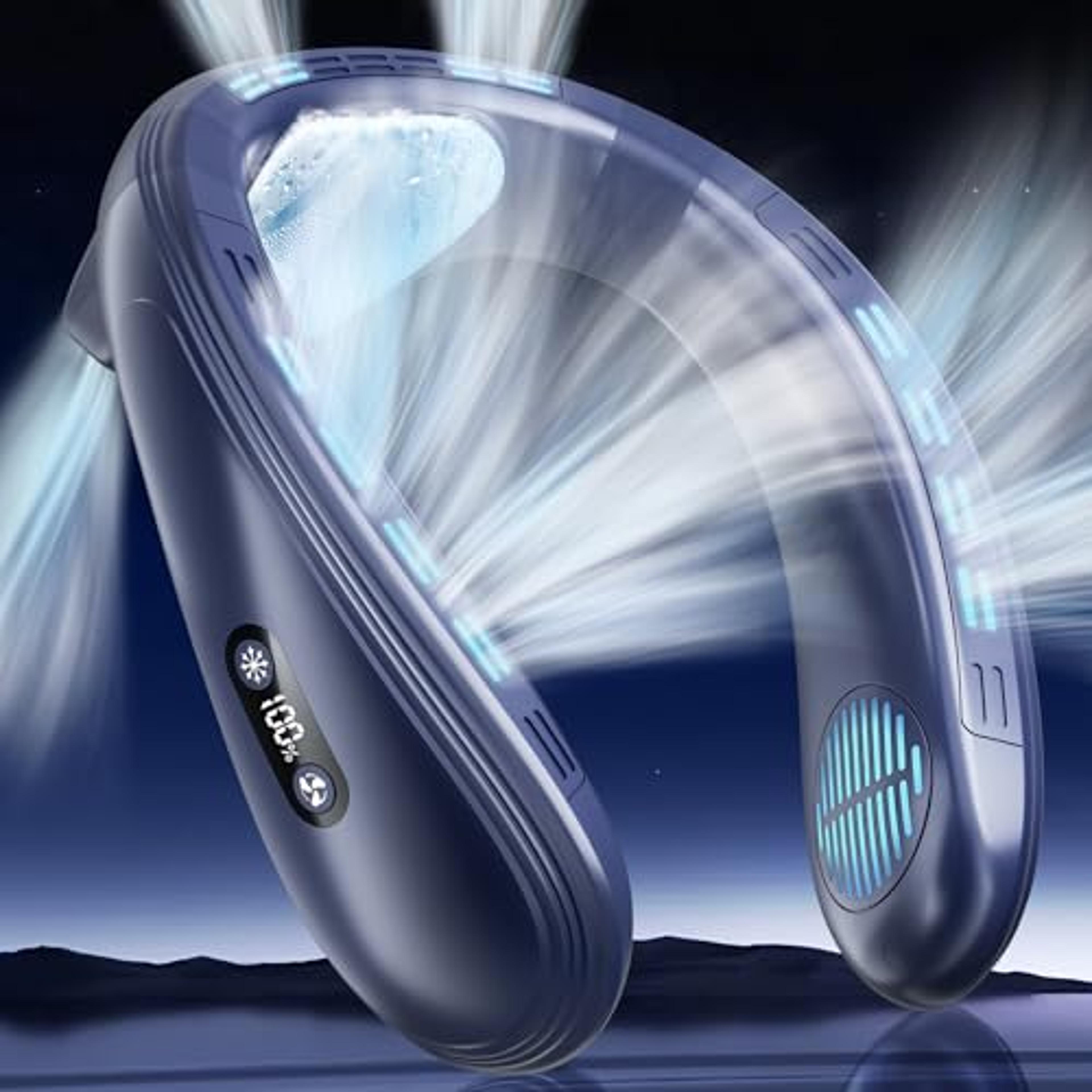 Wearable Neck Air Conditioner Portable Cooling Fan Rechargeable Bladeless Semiconductor Cooler 8