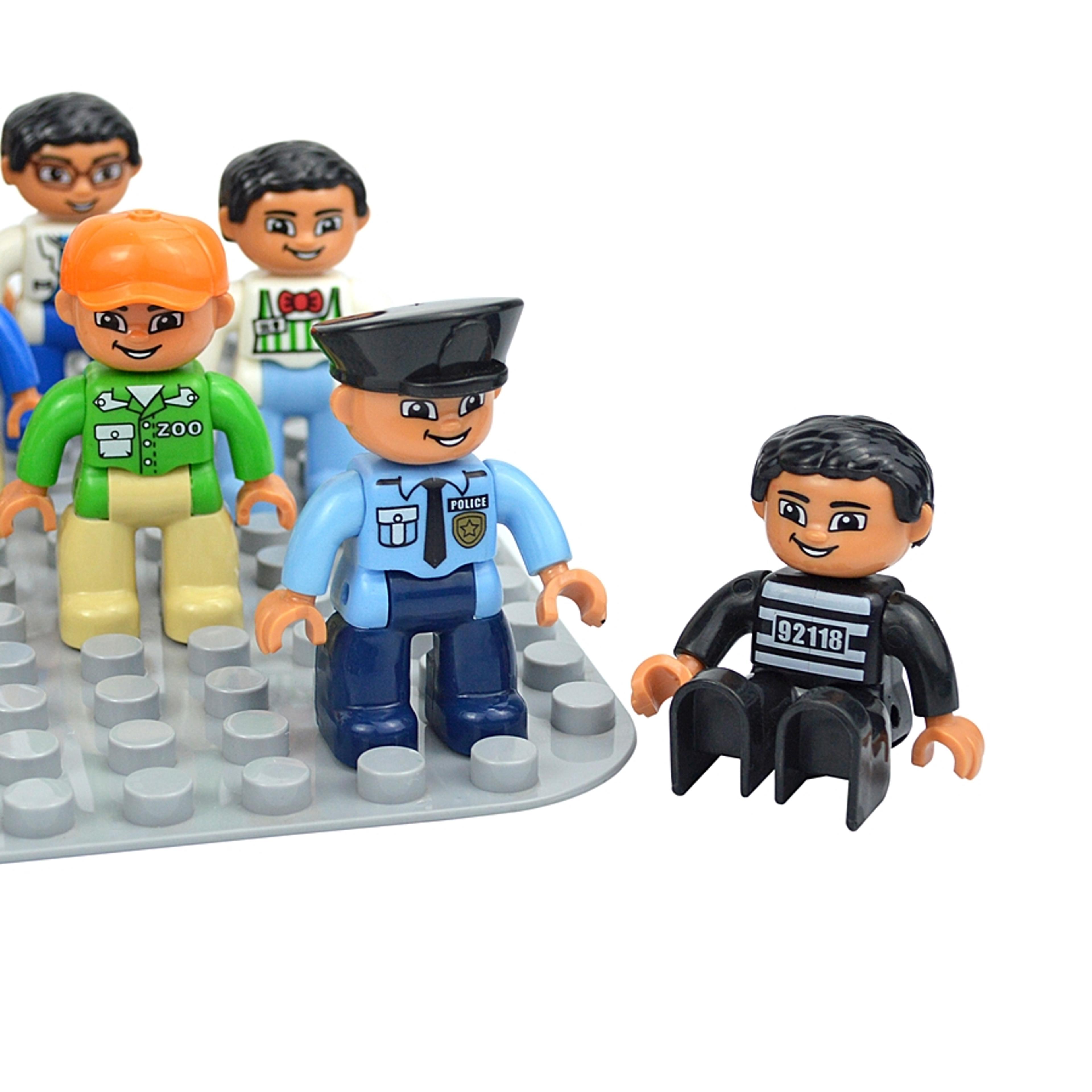 big size figures building block doll family set compatible with duplo blocks, perfect for kids creative play