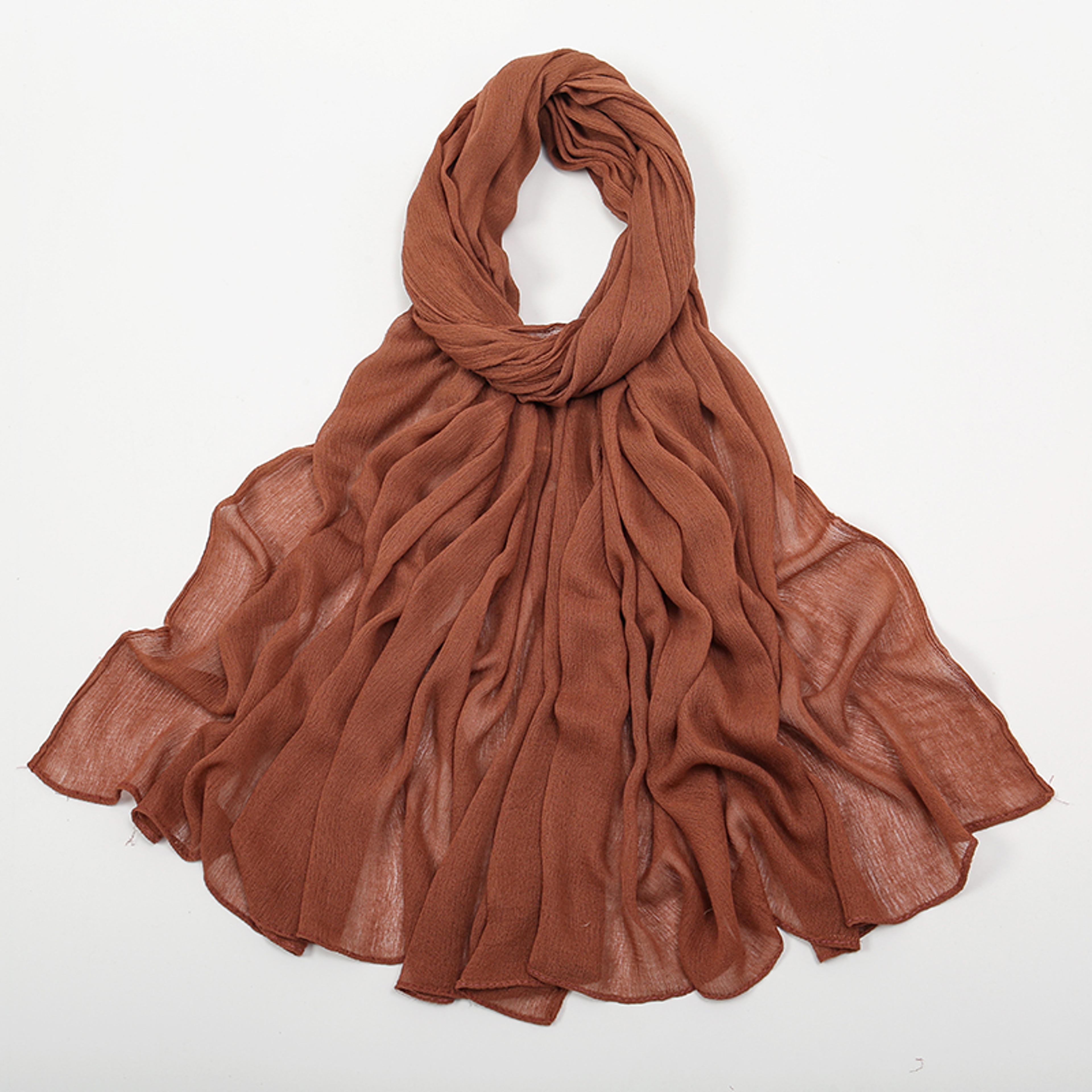 New Arrival Crinkle Rayon Hijab For Women Solid Plain Headscarf  Islamic Turban Wrap 11