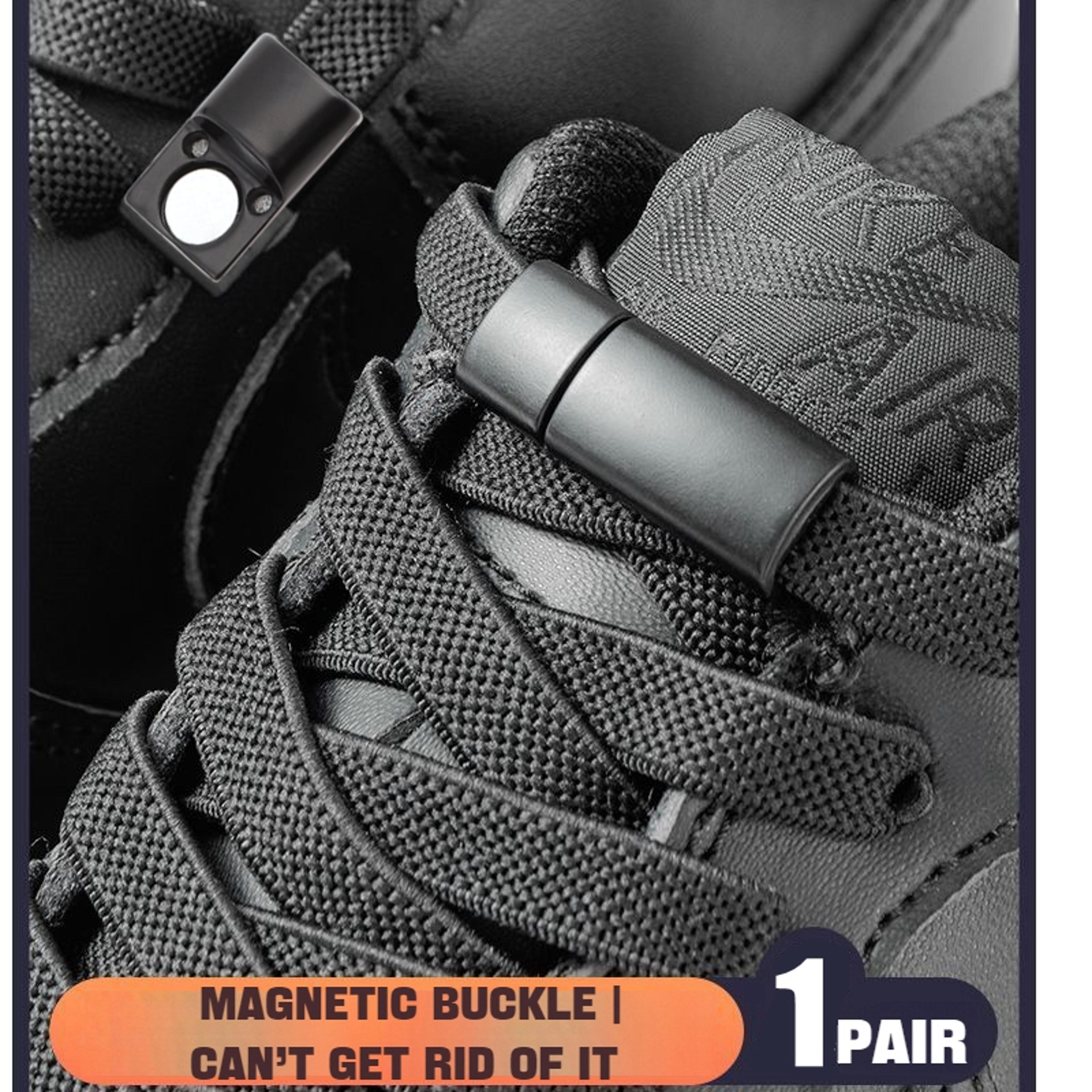 magnetic lock no-tie shoelaces for sneakers & boots flat elastic design