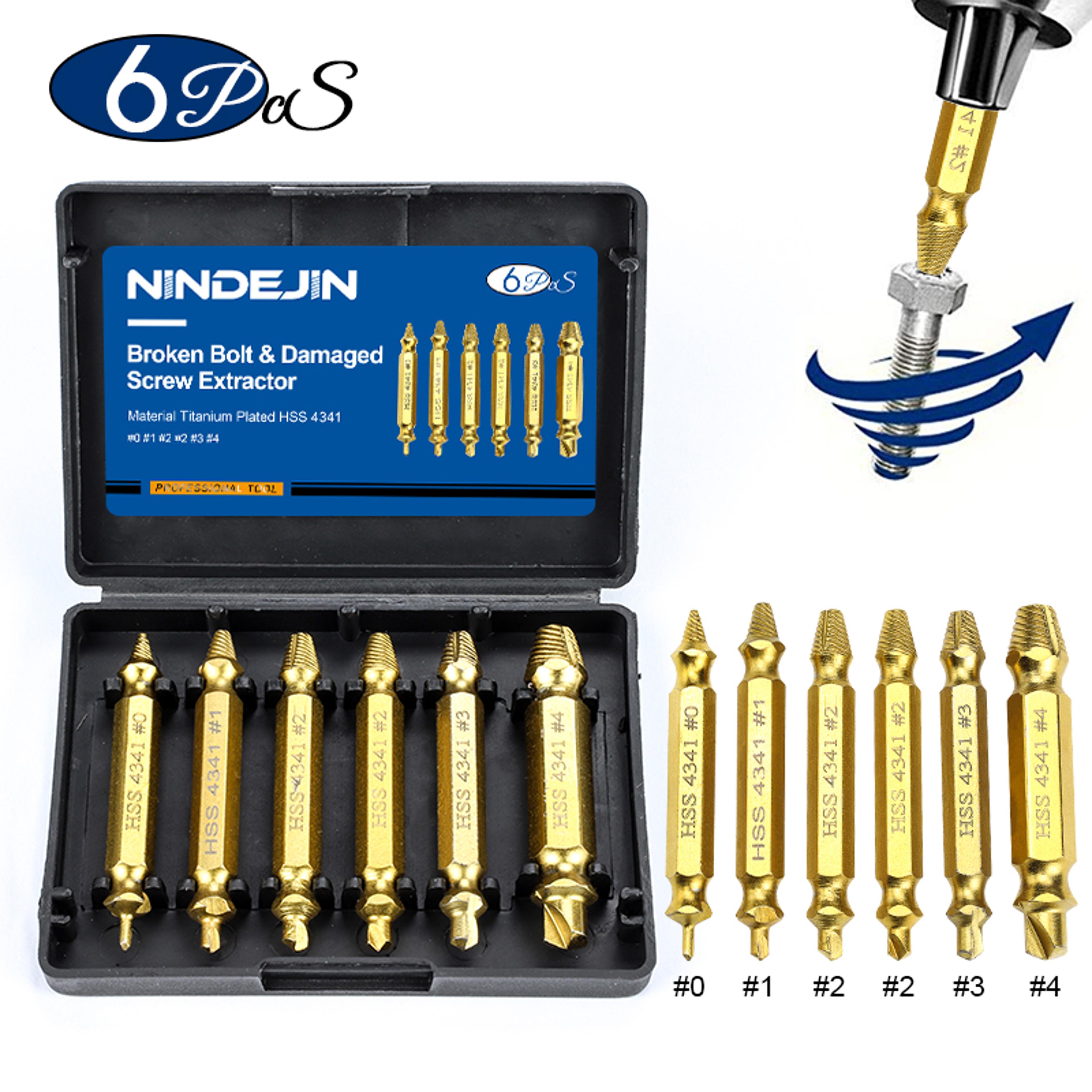 Damaged Screw Extractor Set Broken Bolt  Stud Remover Tool For Easy Repair 6