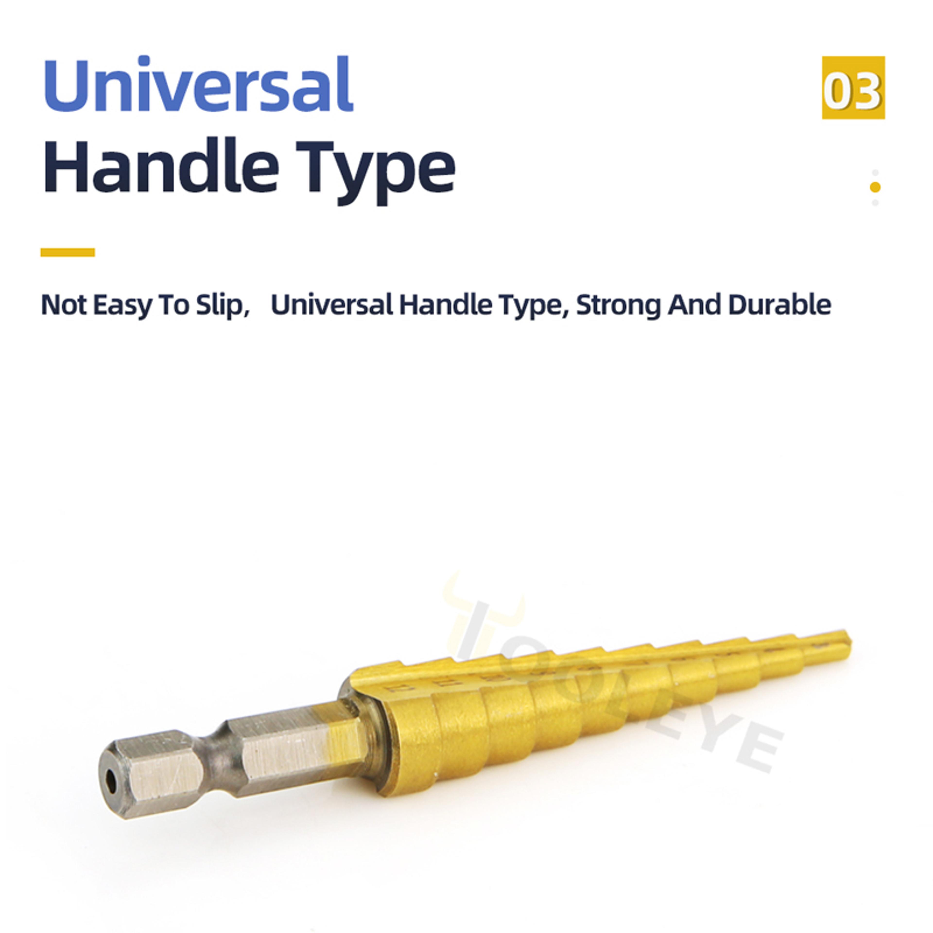 Titanium Step Drill Bit Set For Metal  Wood HighSpeed Durable Power Tool Accessory 2
