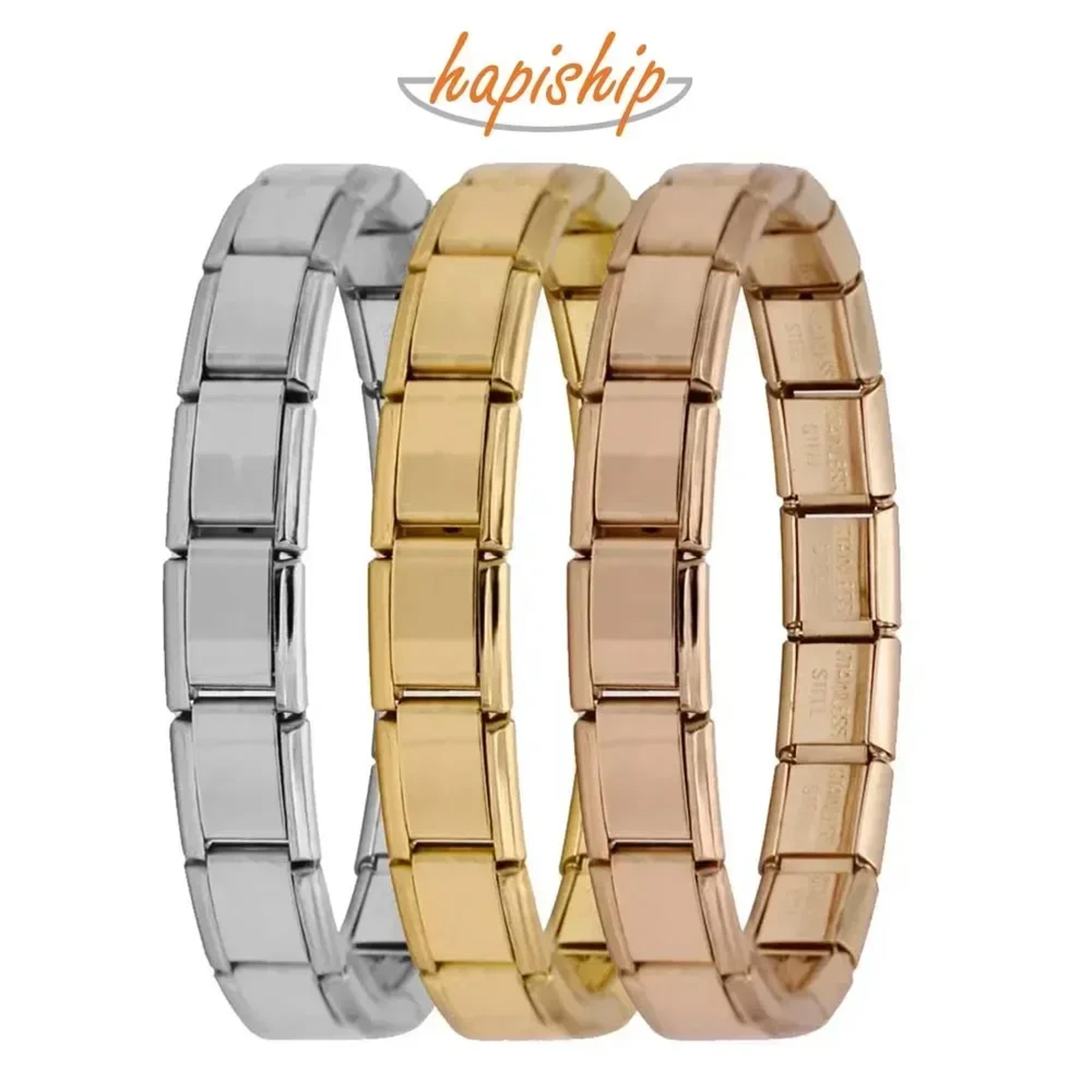 hapiship womens elastic charm bracelet fashionable stainless steel bangle