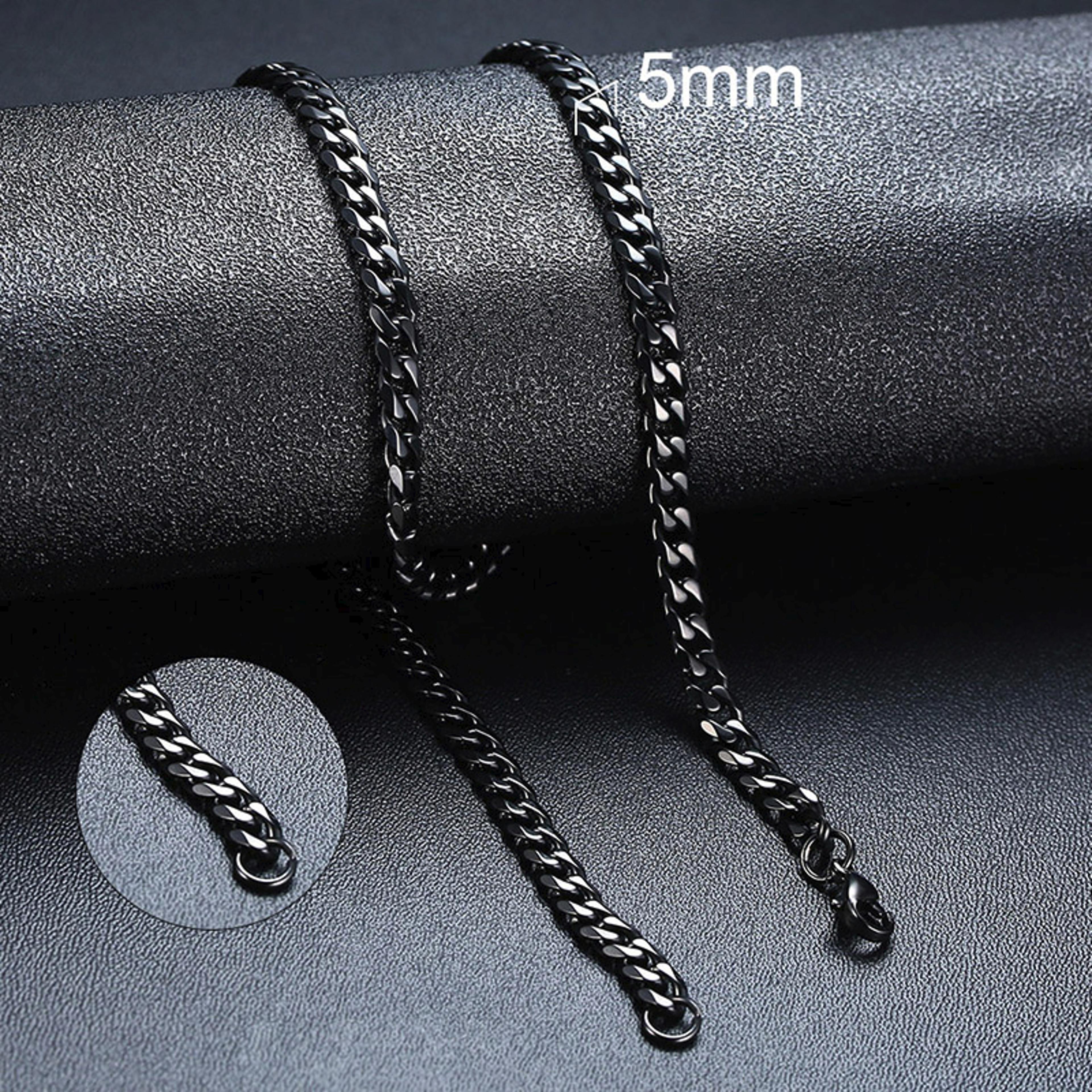 Cuban Chain Necklace For Men  Women Stainless Steel Curb Link Choker Vintage Solid Metal 5