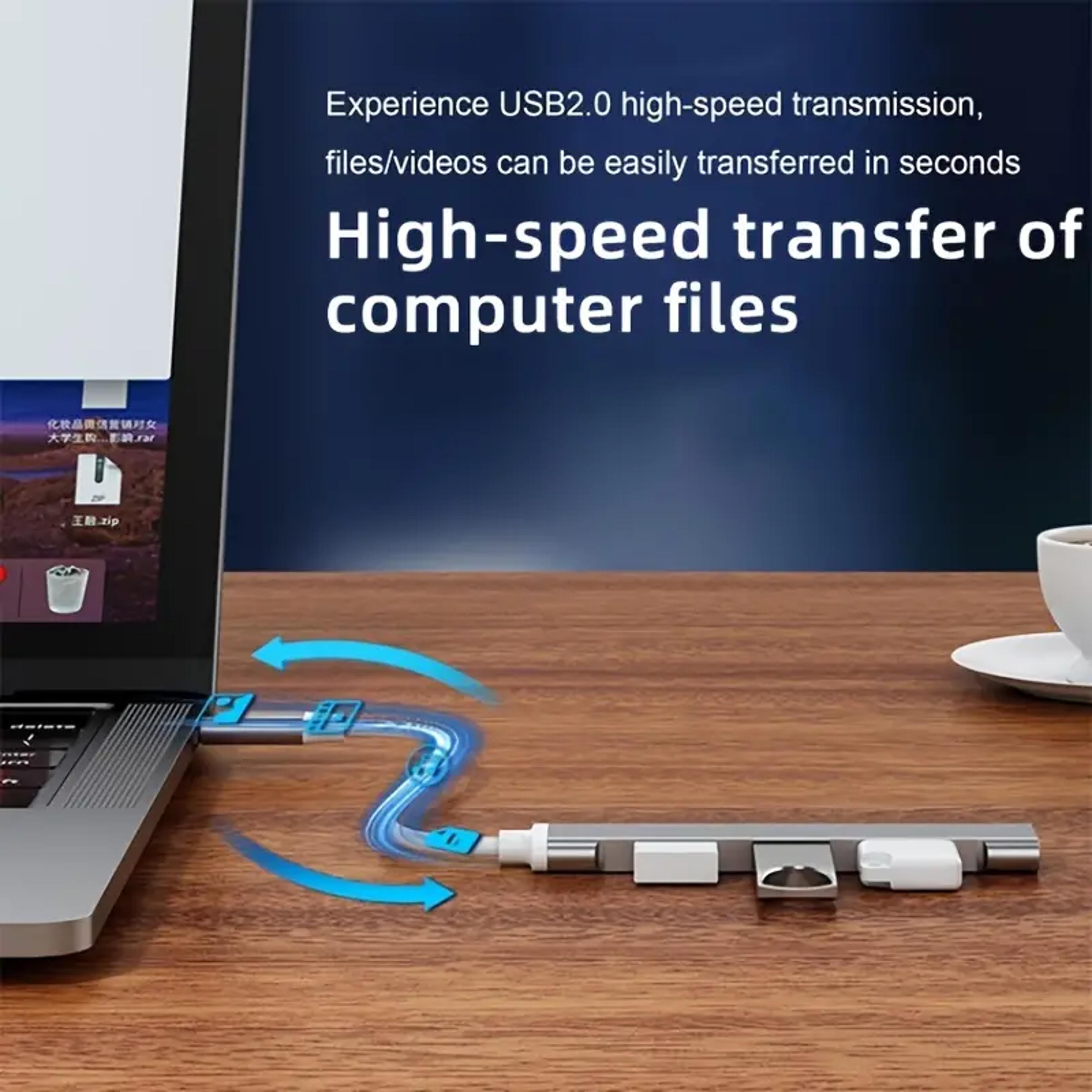 Port USB Hub HighSpeed Splitter With TypeC For PC Multiport USB Hub 2