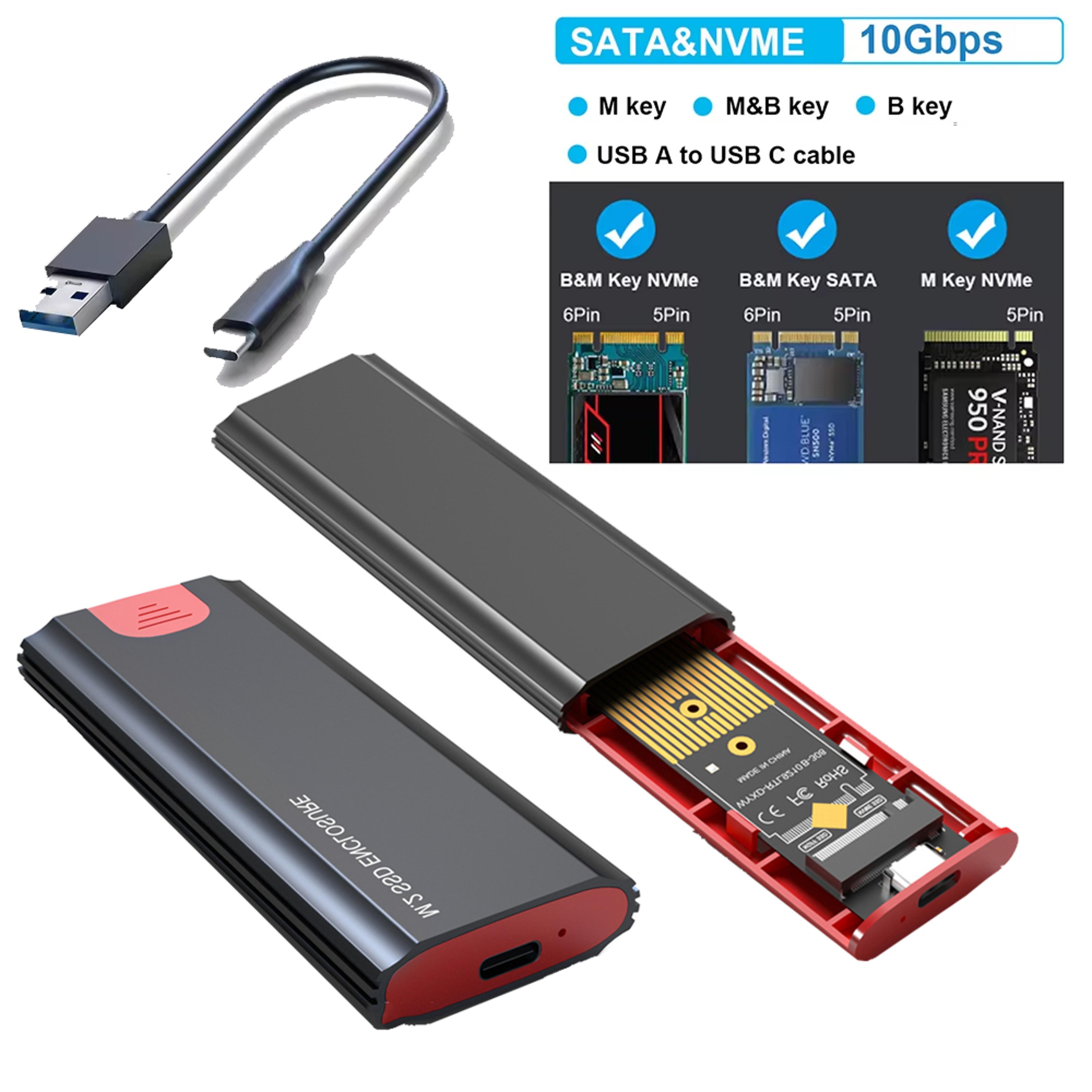 SSD Case USB Gen External Enclosure Supports NVMe  SATA SSDs 0