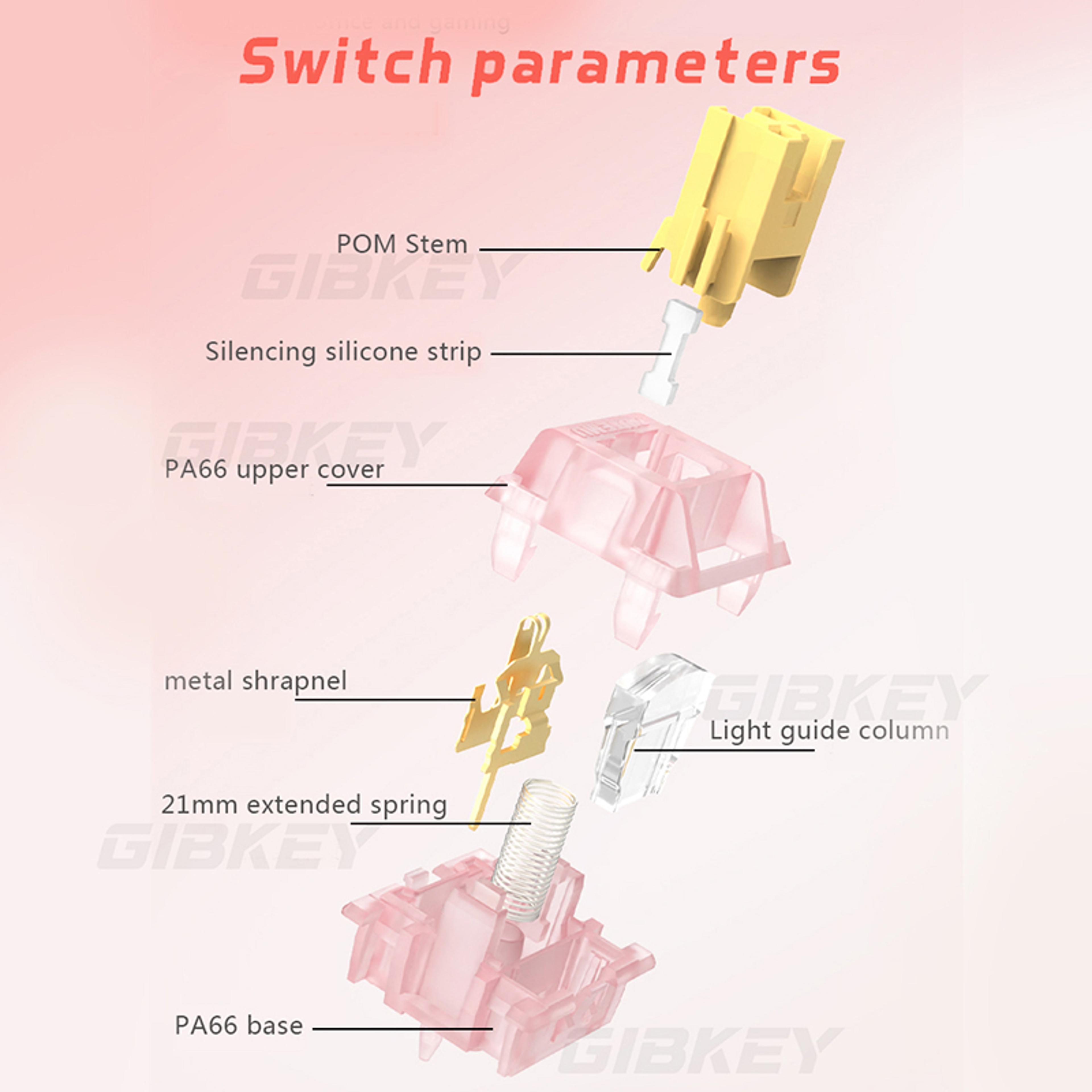 Silent Peach Pre Lubed Linear Switches For Mechanical Keyboard Pin Hot Swap Quiet Typing 3