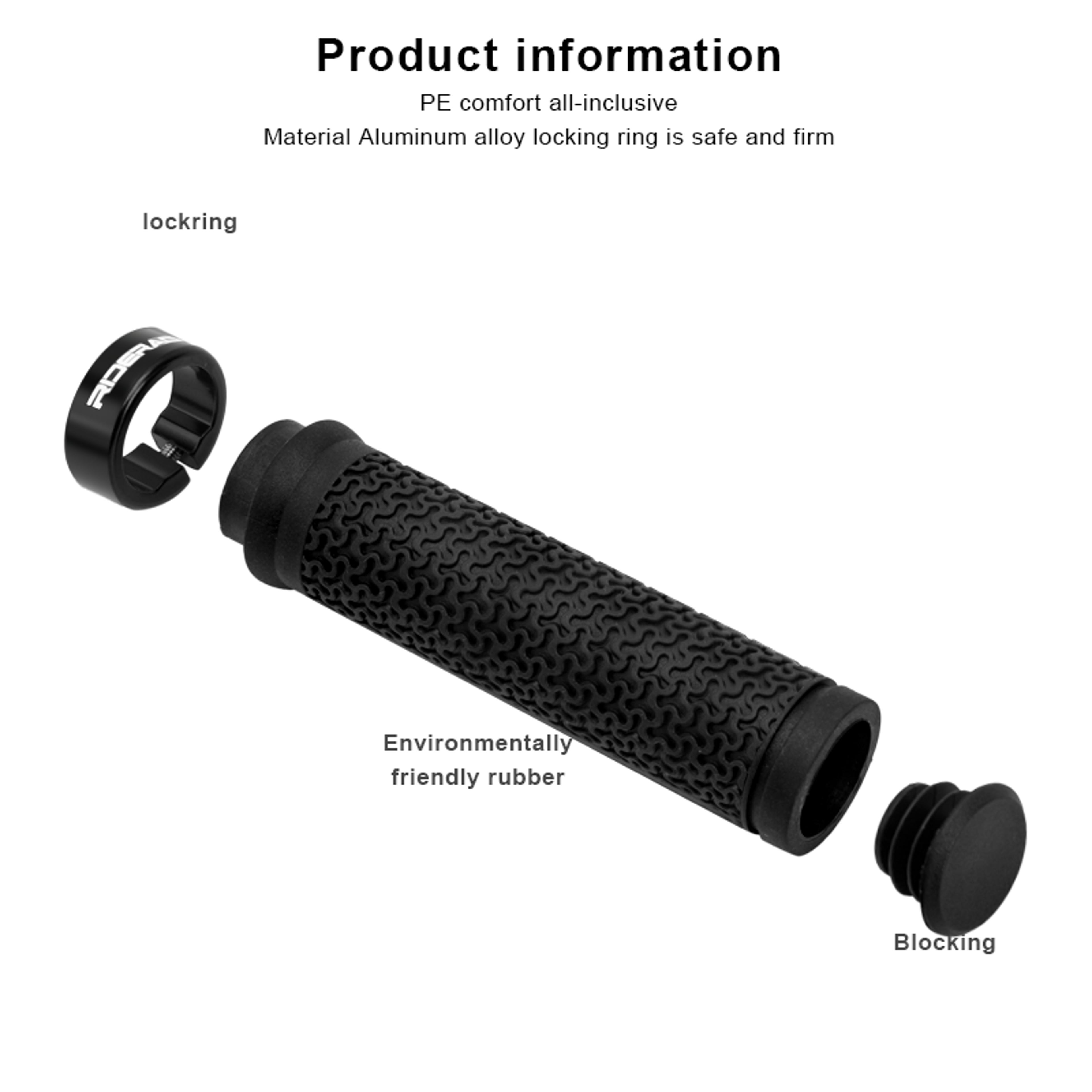 Premium MTB Bicycle Handlebar Grips Soft NonSlip Rubber Locking Cover 2