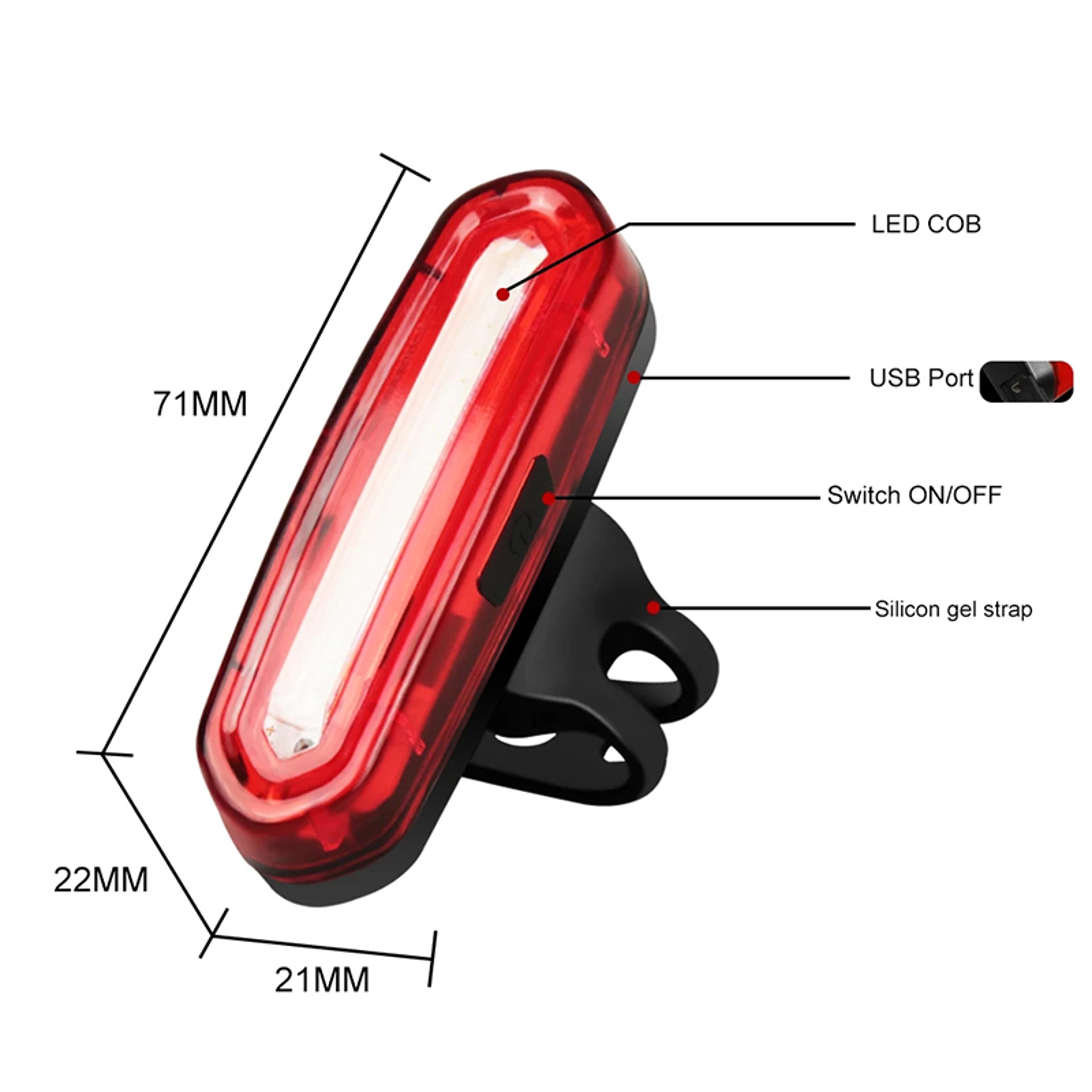 Bright USB Rechargeable Cycling Tail Light LED Rear Bike Safety Light 5