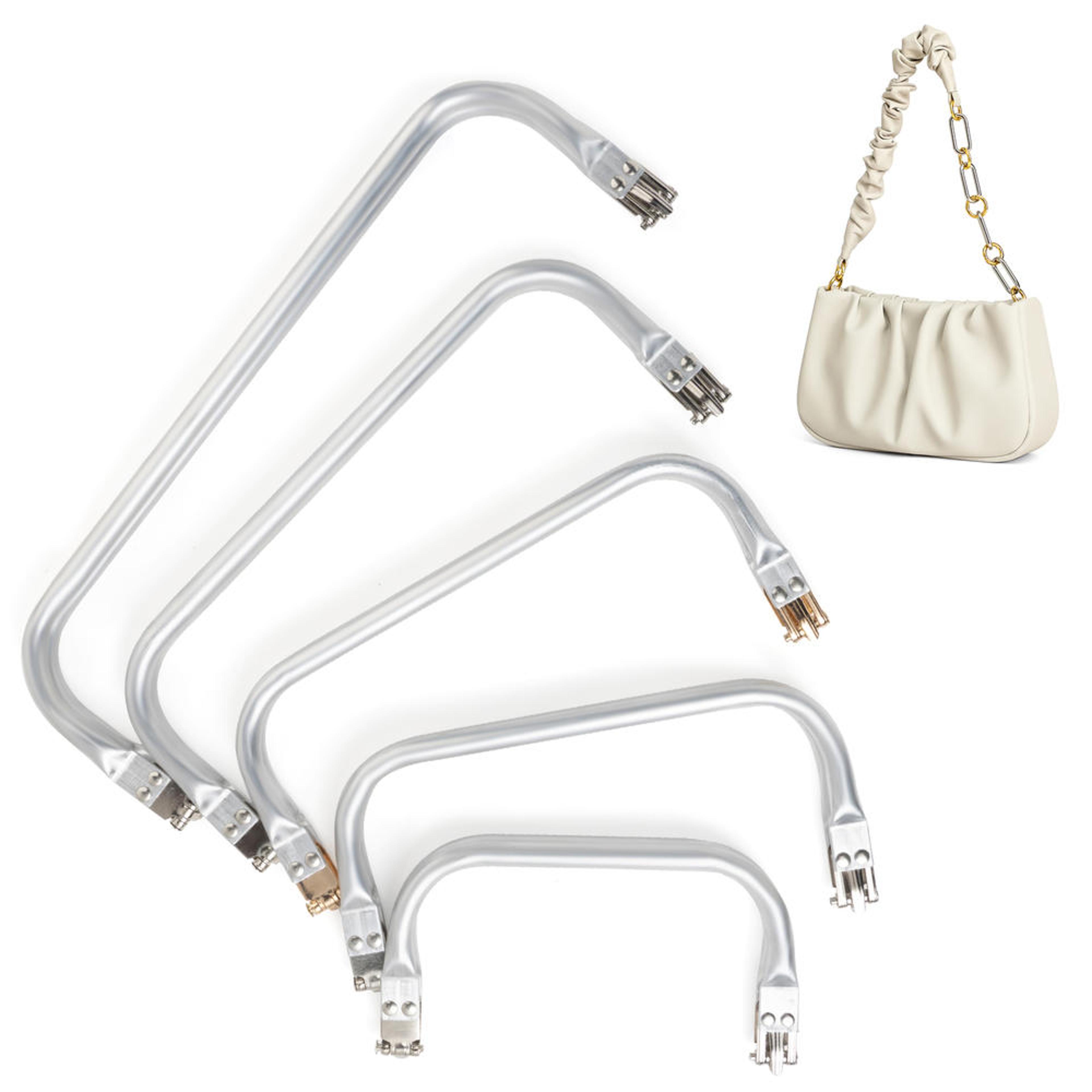 metal aluminum tube frame bag handle perfect for clutch bag parts, wallet, and doctor purse frames