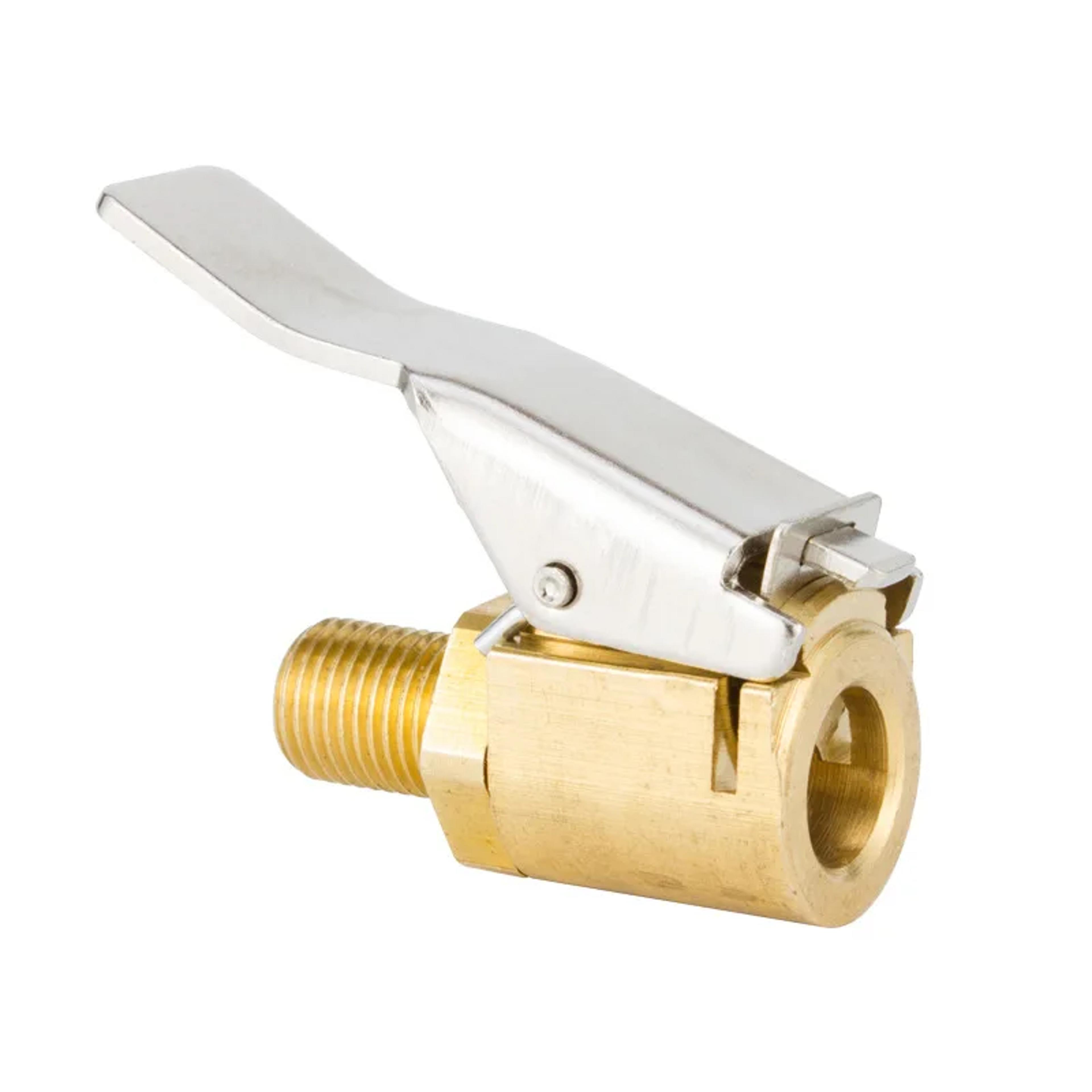 portable inflatable pump for car tire brass clip-on air chuck valve adapter