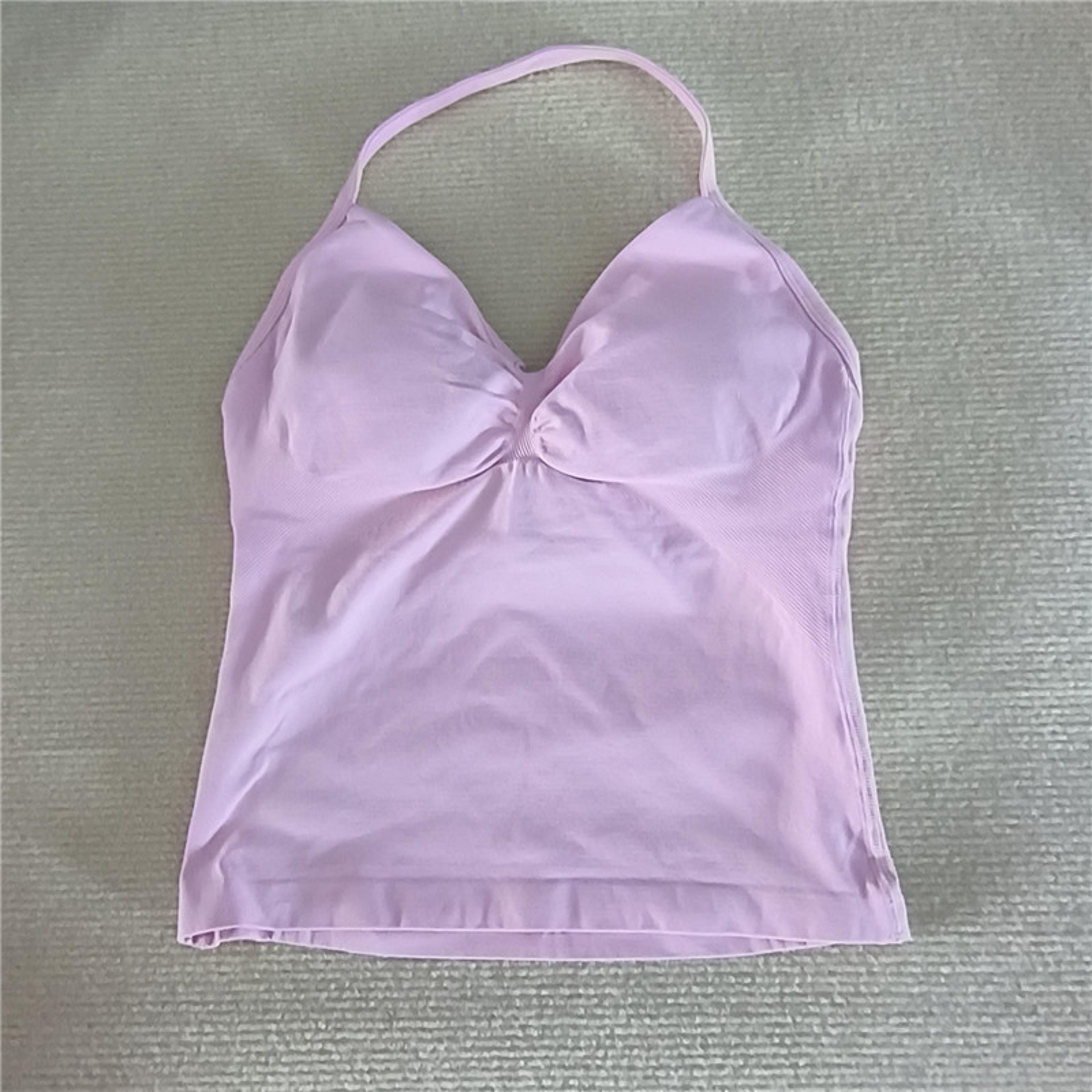 Sexy V Neck Gym Tank Top Seamless Sports Running Tank Slim Fit Yoga Padded Workout Vest For Women 13
