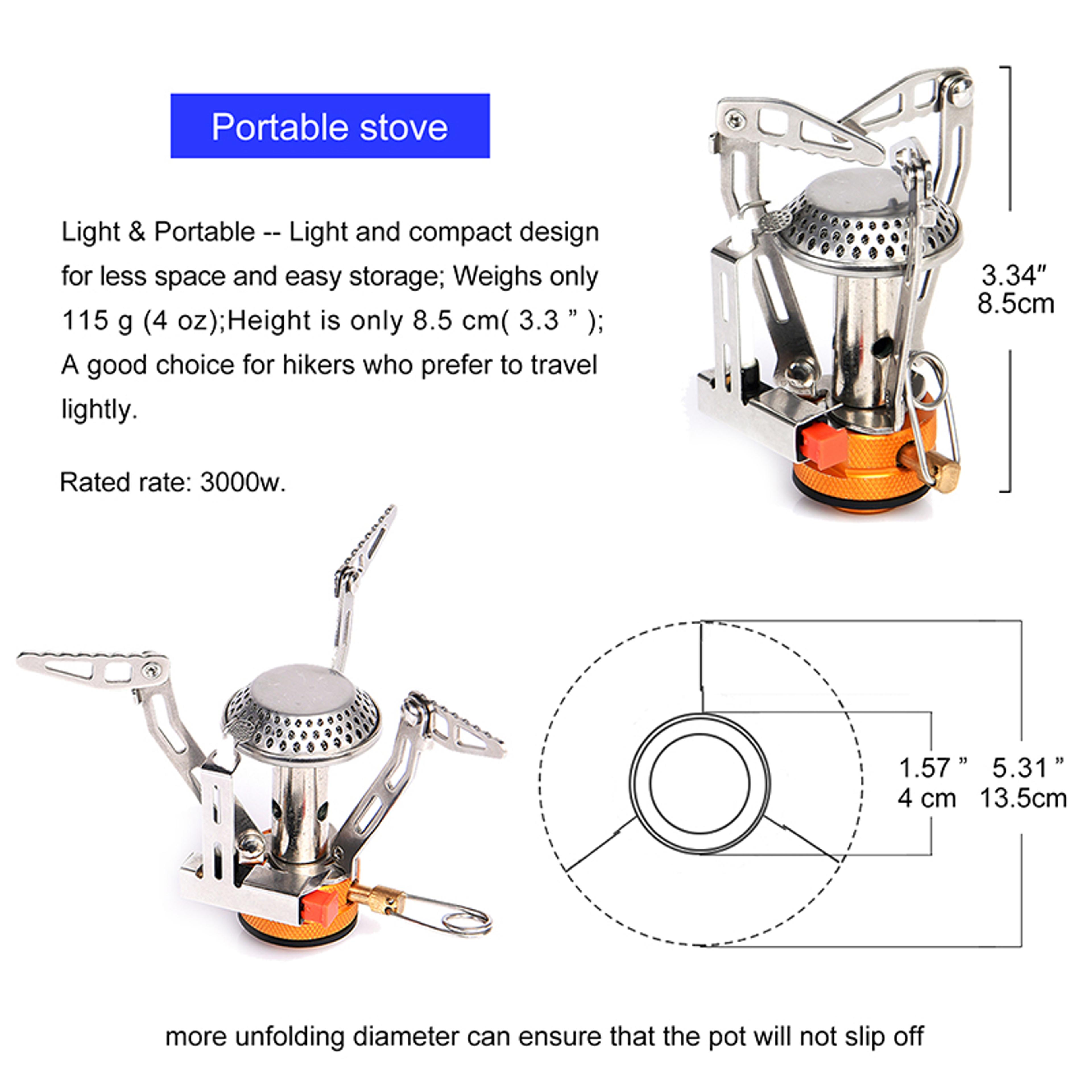 Portable Gas Stove Compact Aluminum Alloy Camping Stove For Outdoor Cooking Hiking  Backpacking 3