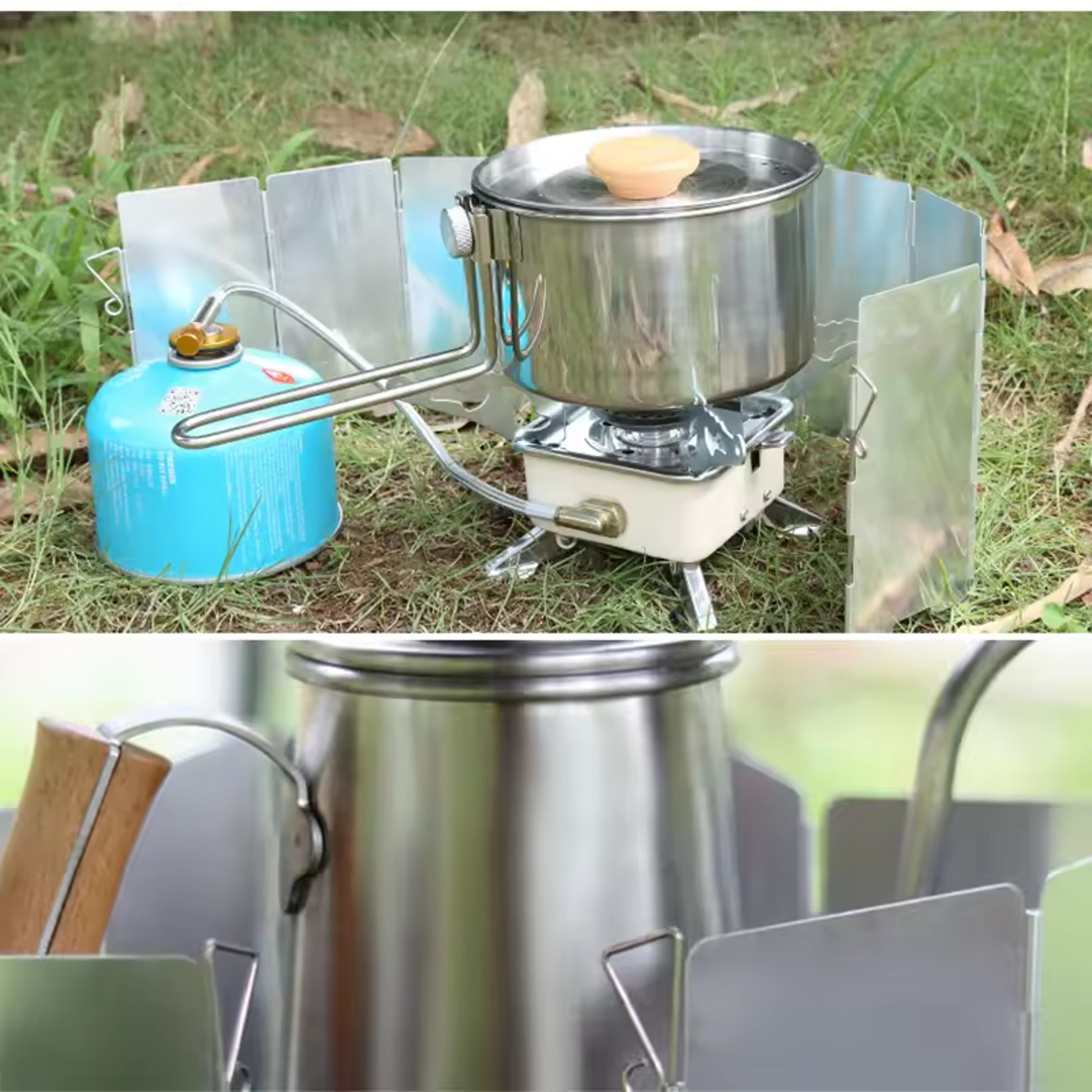 Outdoor Stove Wind Shield Foldable Plates Camping Windscreen For Gas Cookers Stove Equipment Access 1