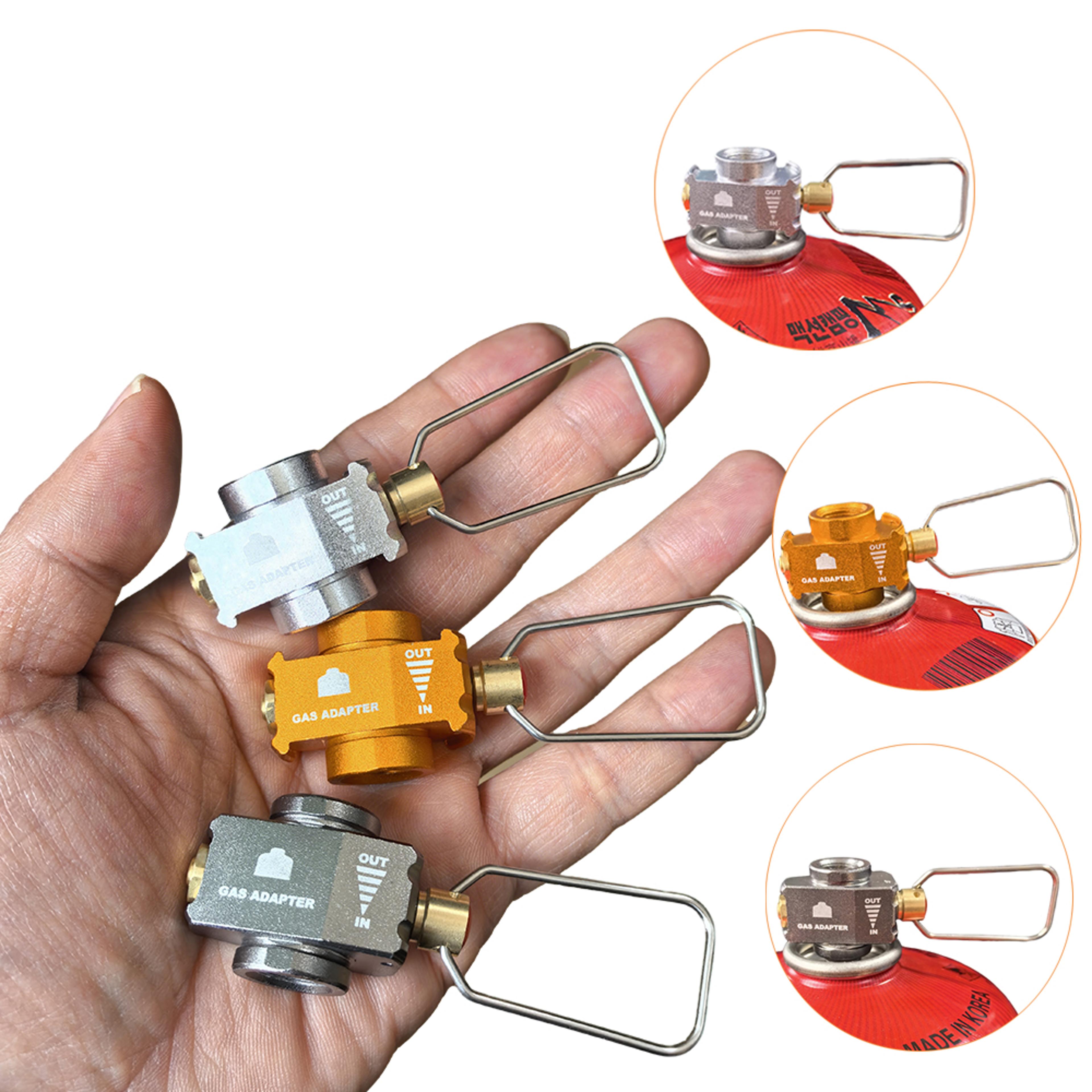 gas saver plus adapter aluminum alloy gas burner conversion adapter for flat tank, camping & outdoor refill