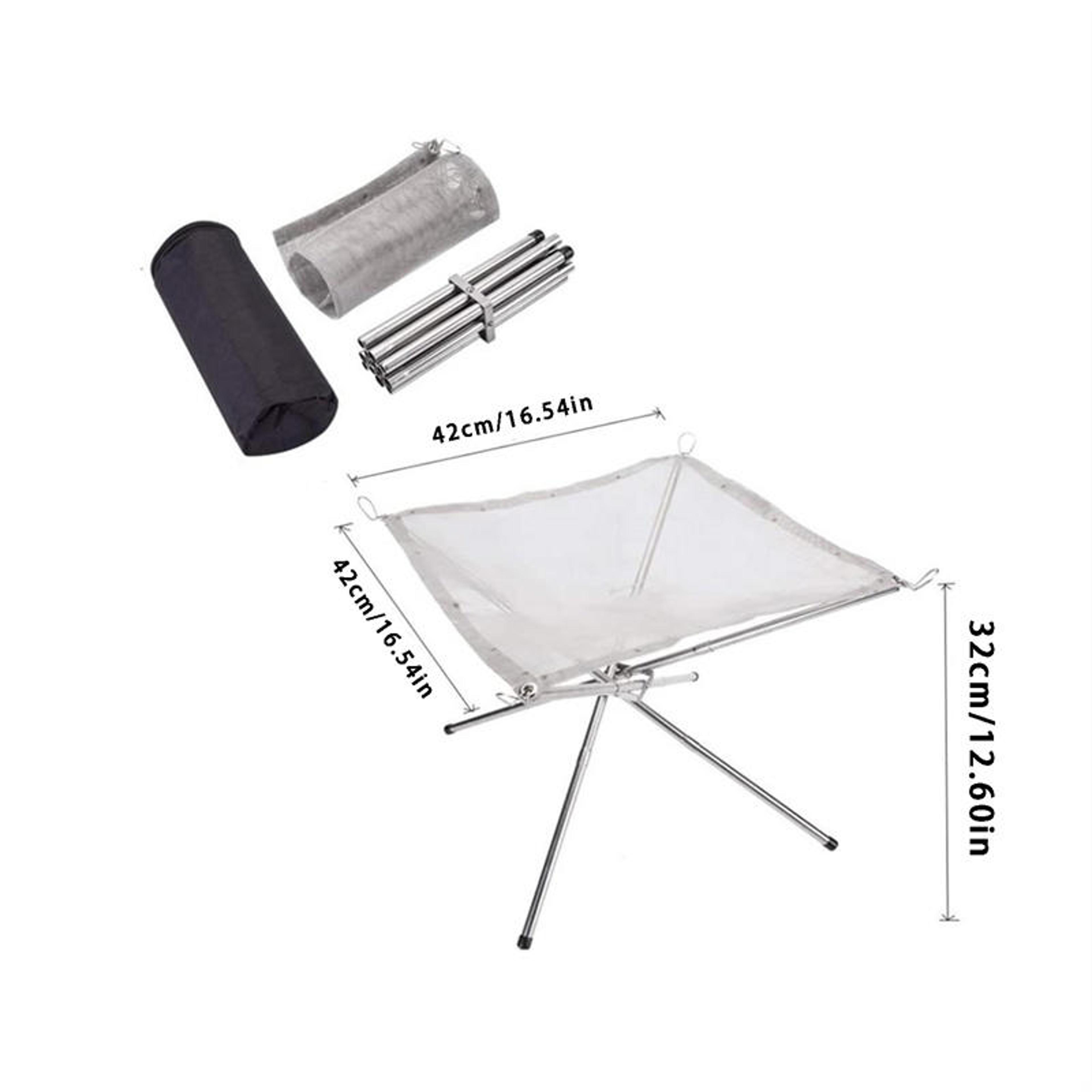 Portable Fire Pit For Outdoor Camping BBQ And Backyard Quick Assembly Steel Mesh Fireplace 3
