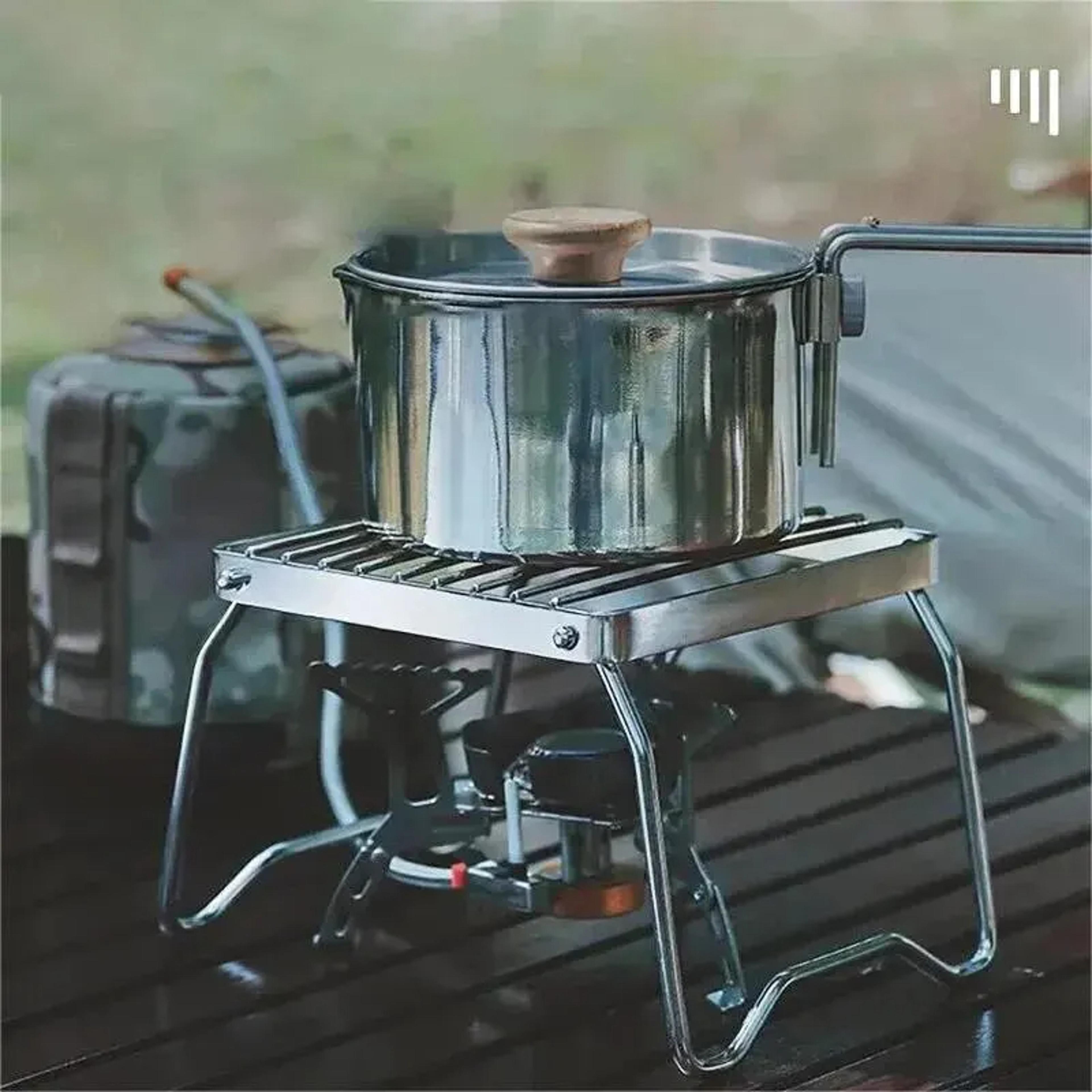 portable stainless steel folding camping stove holder mini barbecue rack set