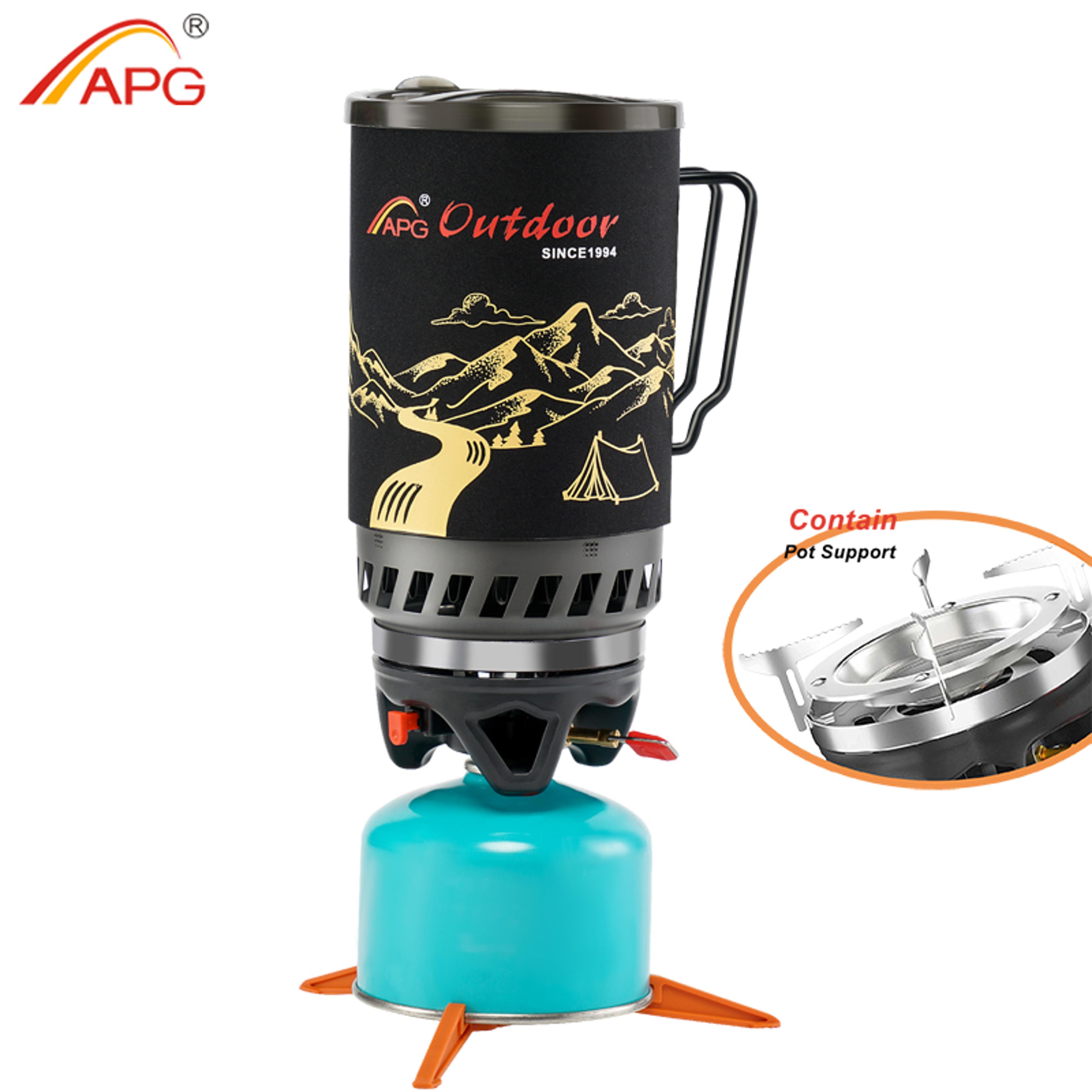 portable cooking system outdoor camping stove with heat exchanger