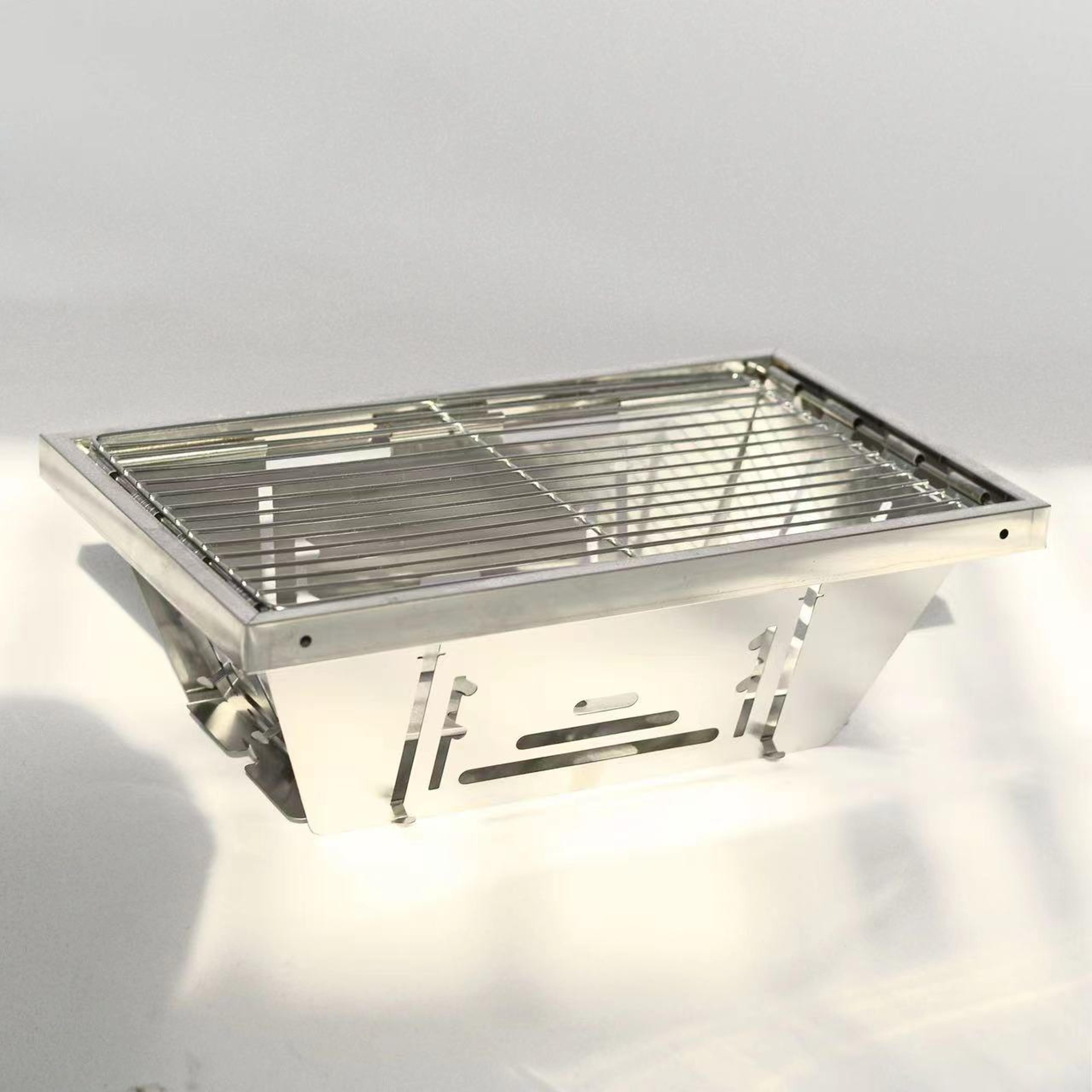 Portable Stainless Steel Folding Barbecue Grill For Camping  Outdoor Cooking 5