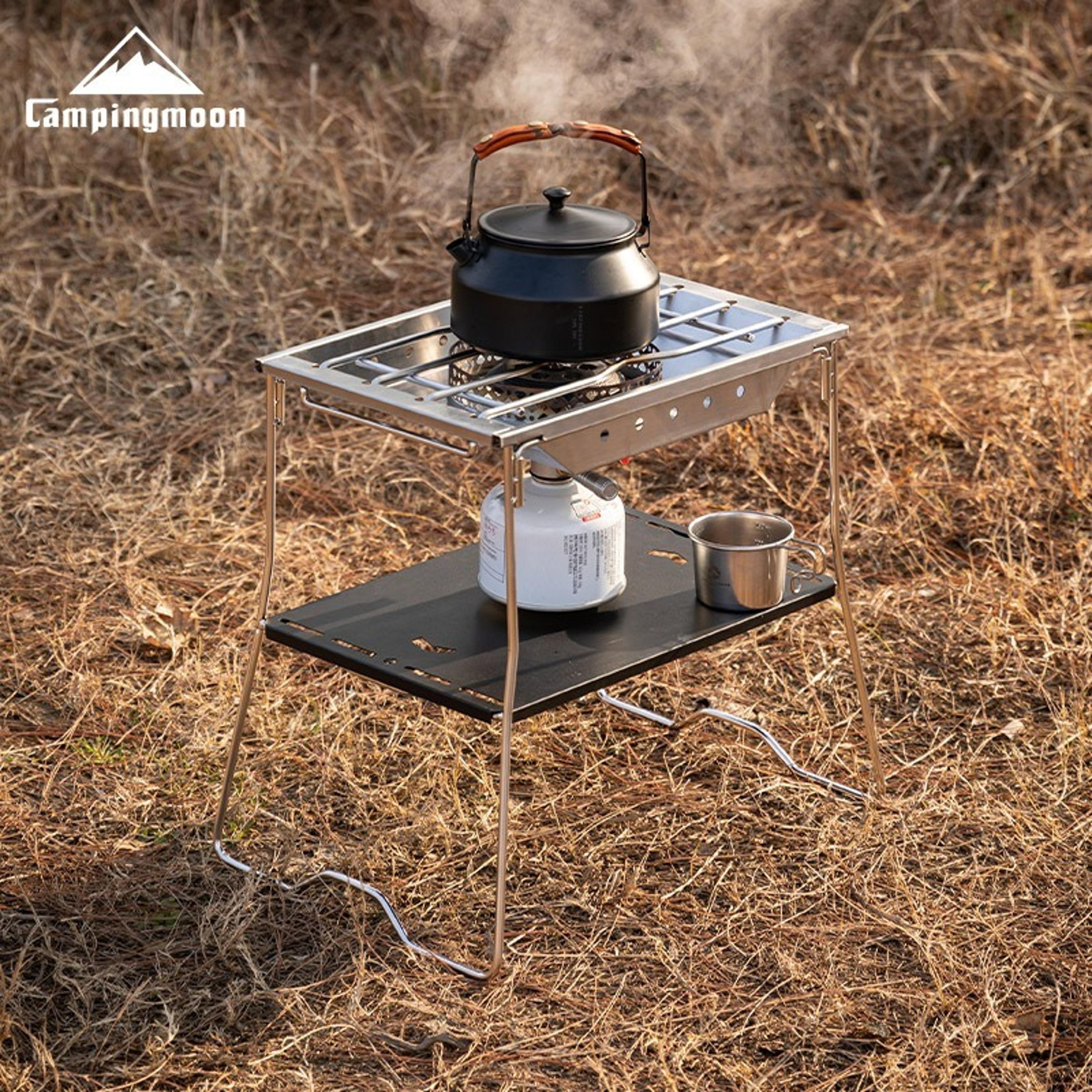 Durable Folding Stainless Steel Camping Table Storage Rack 3