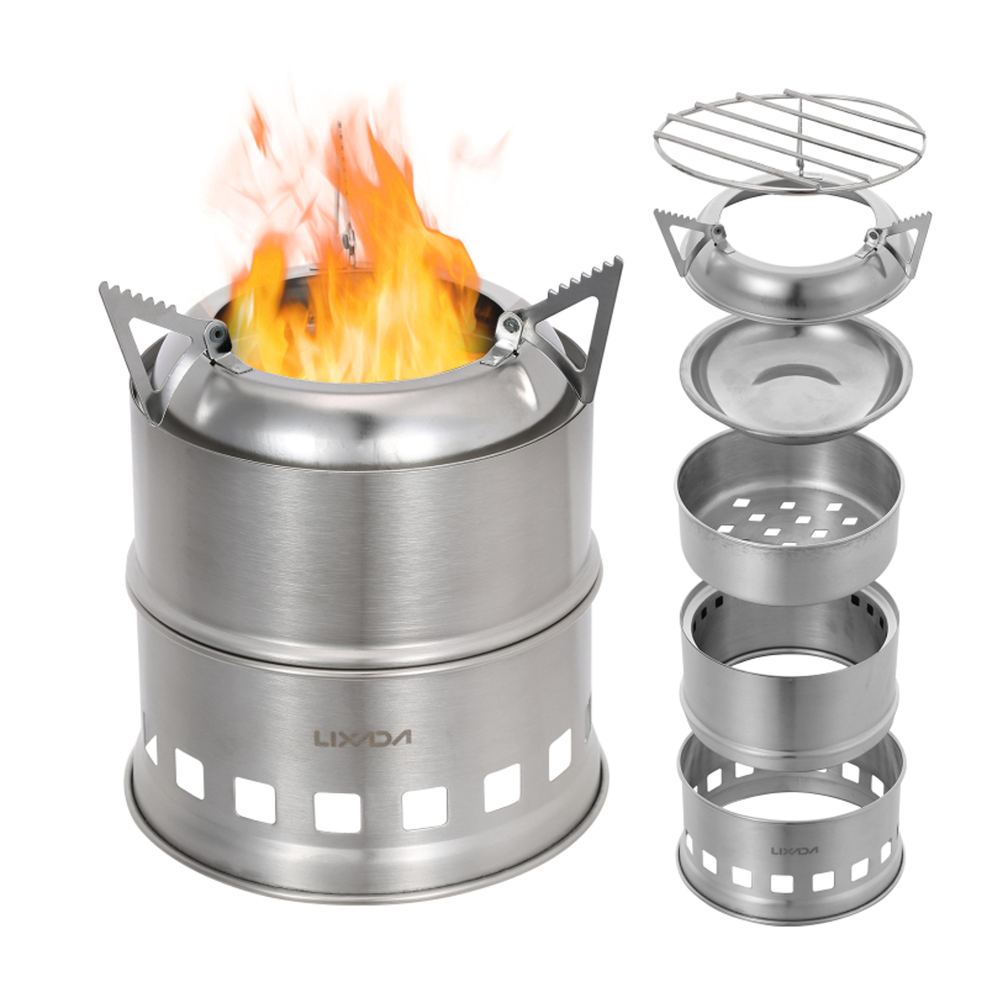 stainless steel wood stove compact alcohol camping burner for outdoor cooking