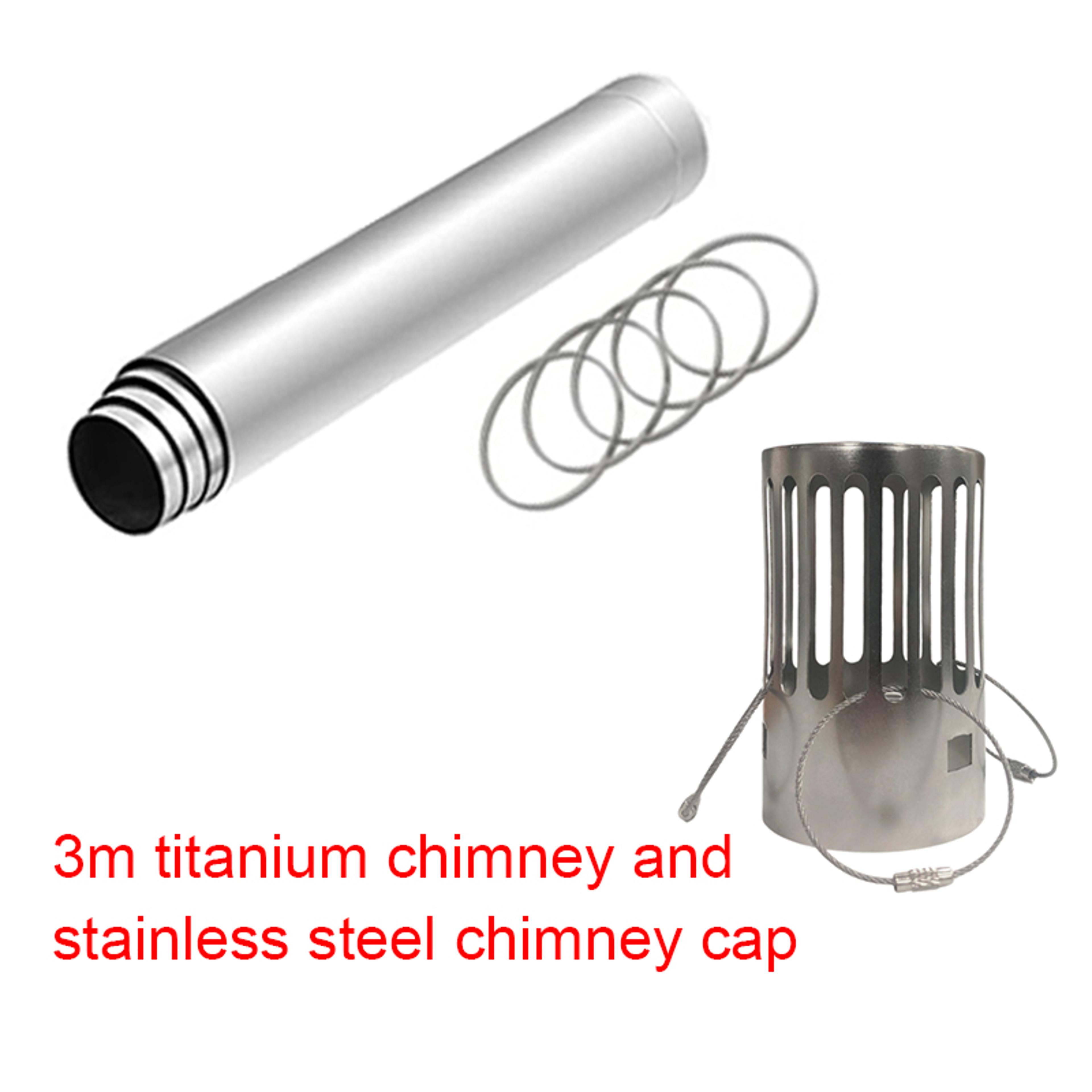 Portable Titanium Chimney Pipe Kit For Tent Stove Durable Camping Wood Stove Pipe System 4