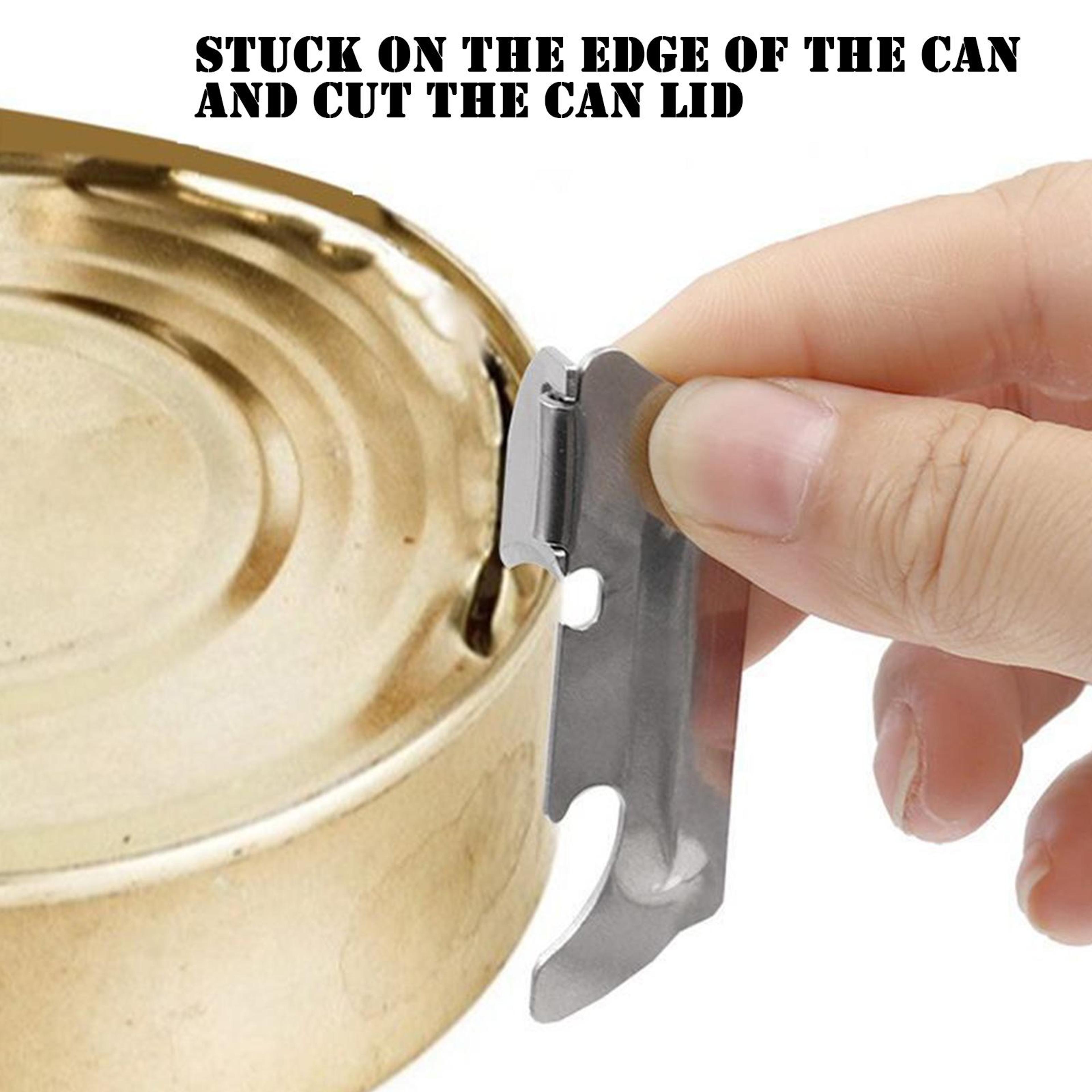 Polished Steel MultiFunction Can Opener Tool Folding Mini UtiliKey Steel Opener For Camping  Home U 1