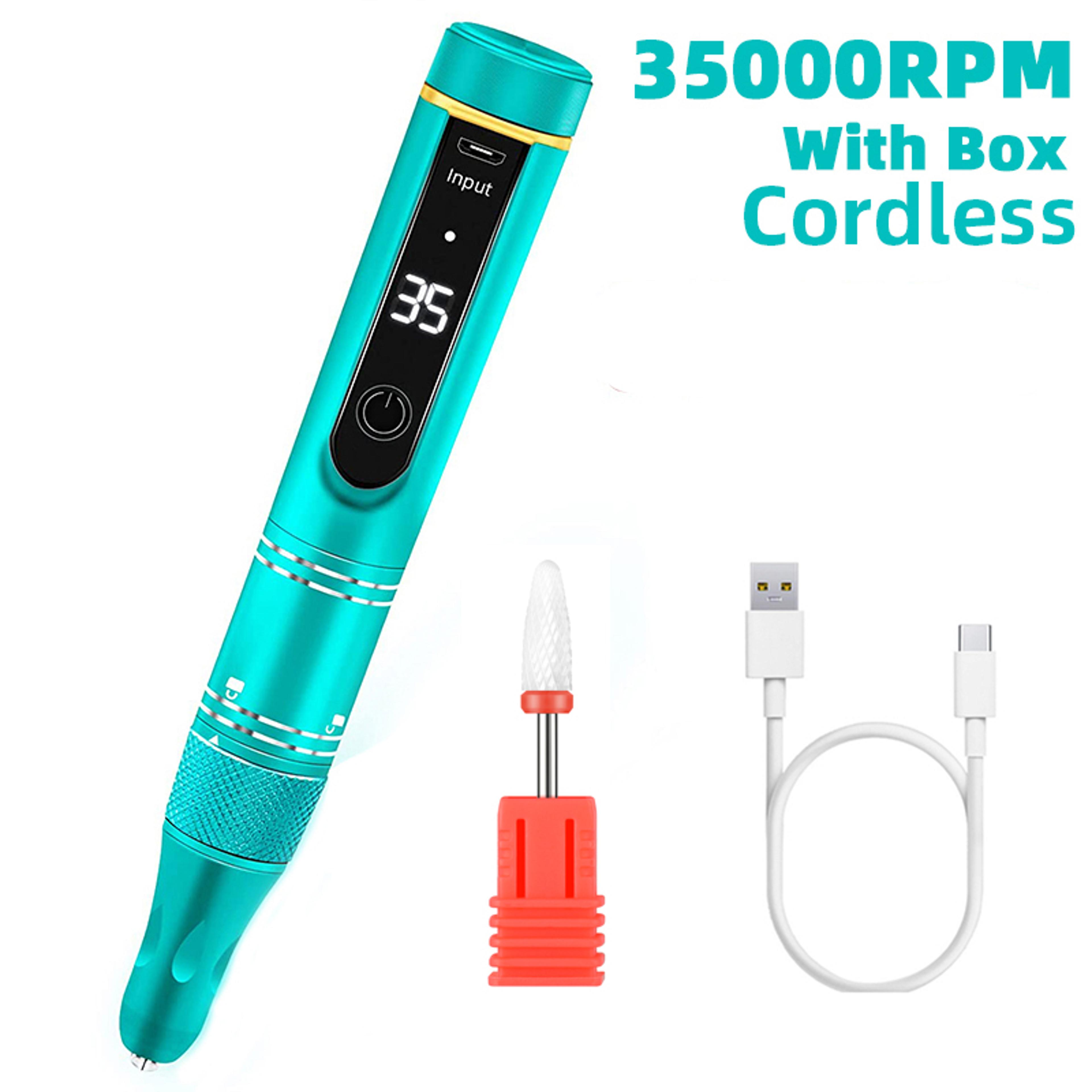 Electric Nail Drill Machine Rechargeable Cordless Nail File For Acrylic  Gel Nails 7