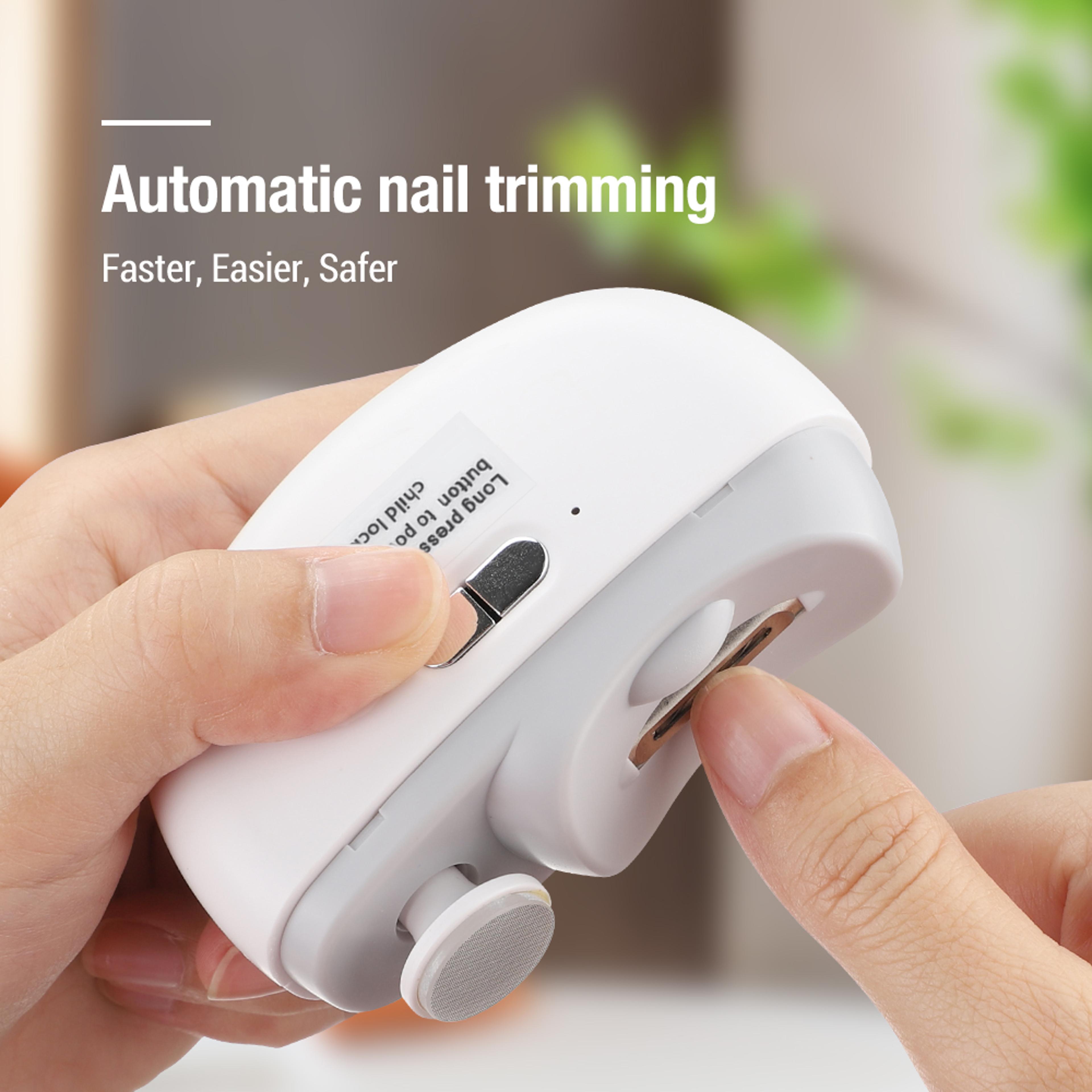 Electric Nail Clipper With LED Light Rechargeable Automatic Trimmer 1