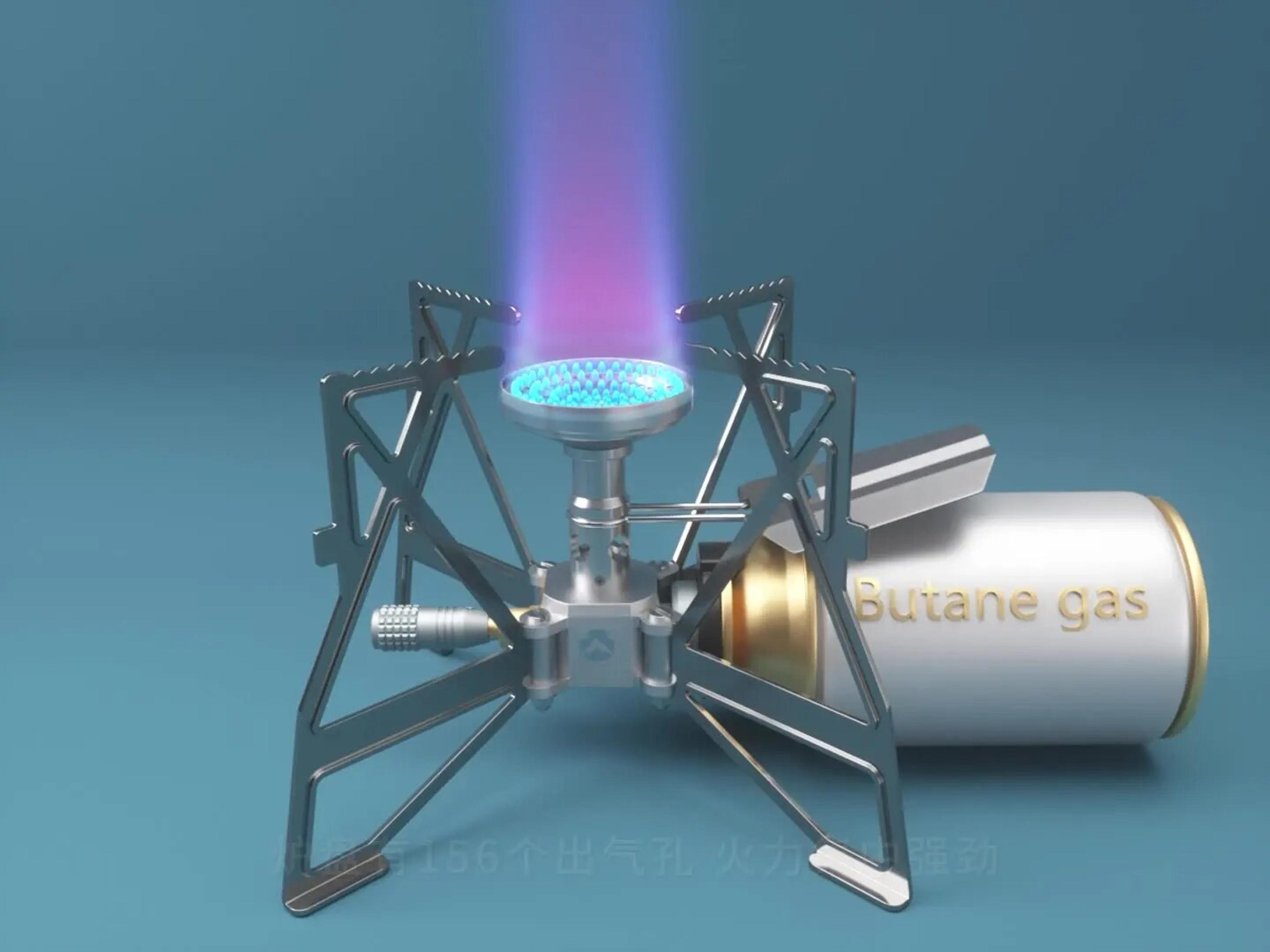 portable butterfly gas stove for camping & hiking windproof, efficient, foldable outdoor cooking tool