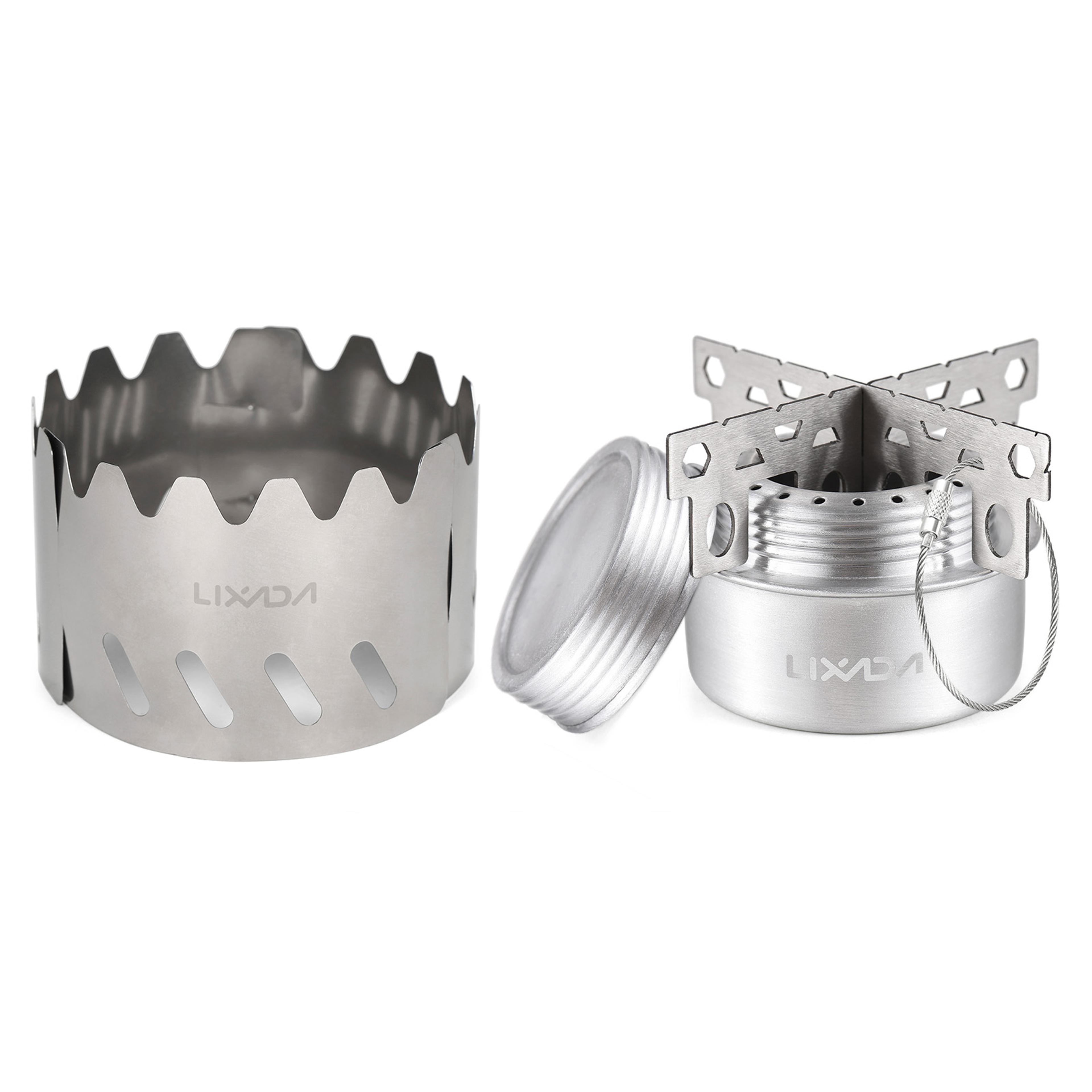 portable alcohol stove with lid and cross stand ultralight aluminum alloy stove for camping, hiking, and backpacking