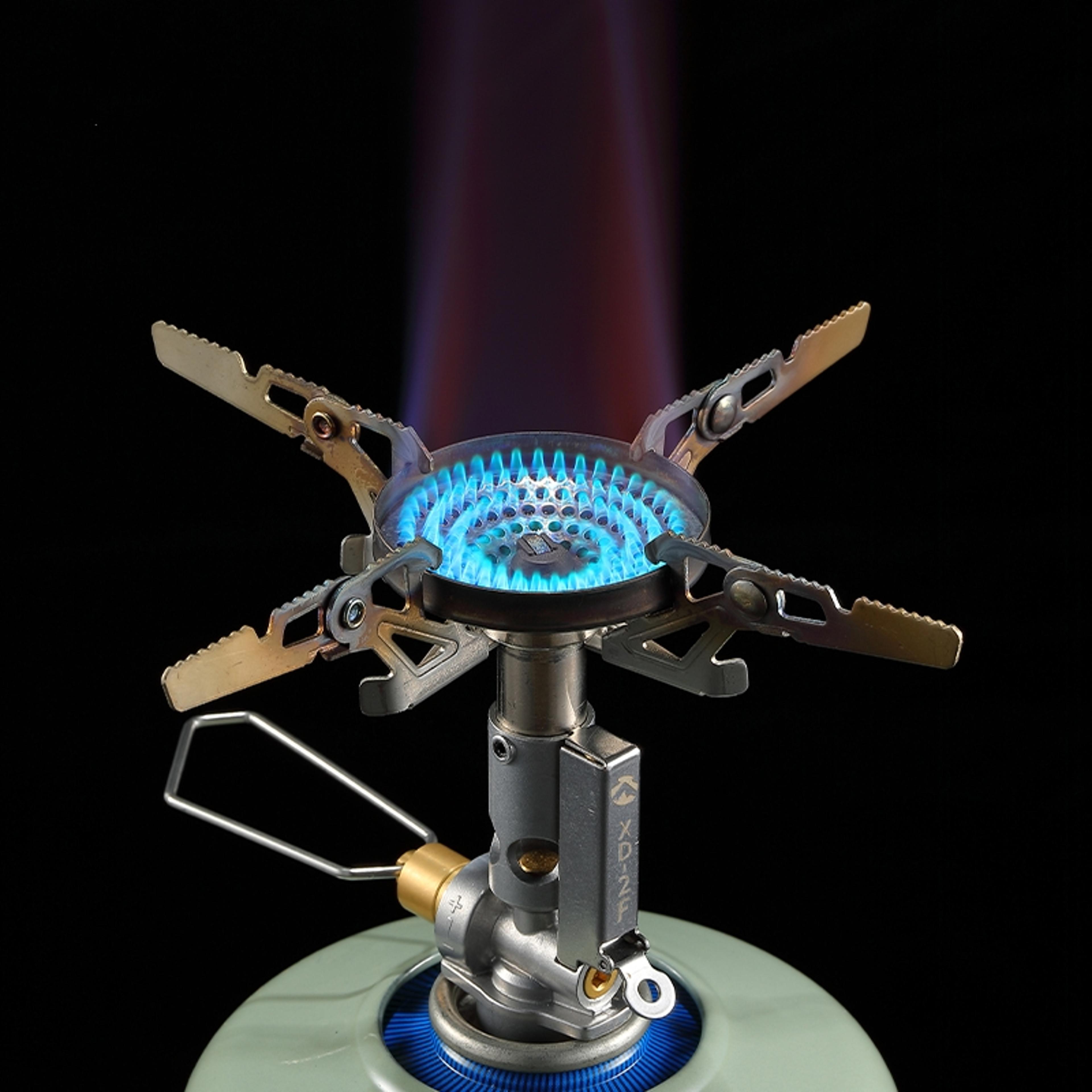 high power windproof outdoor gas stove portable and voltage-stabilized for hiking and camping