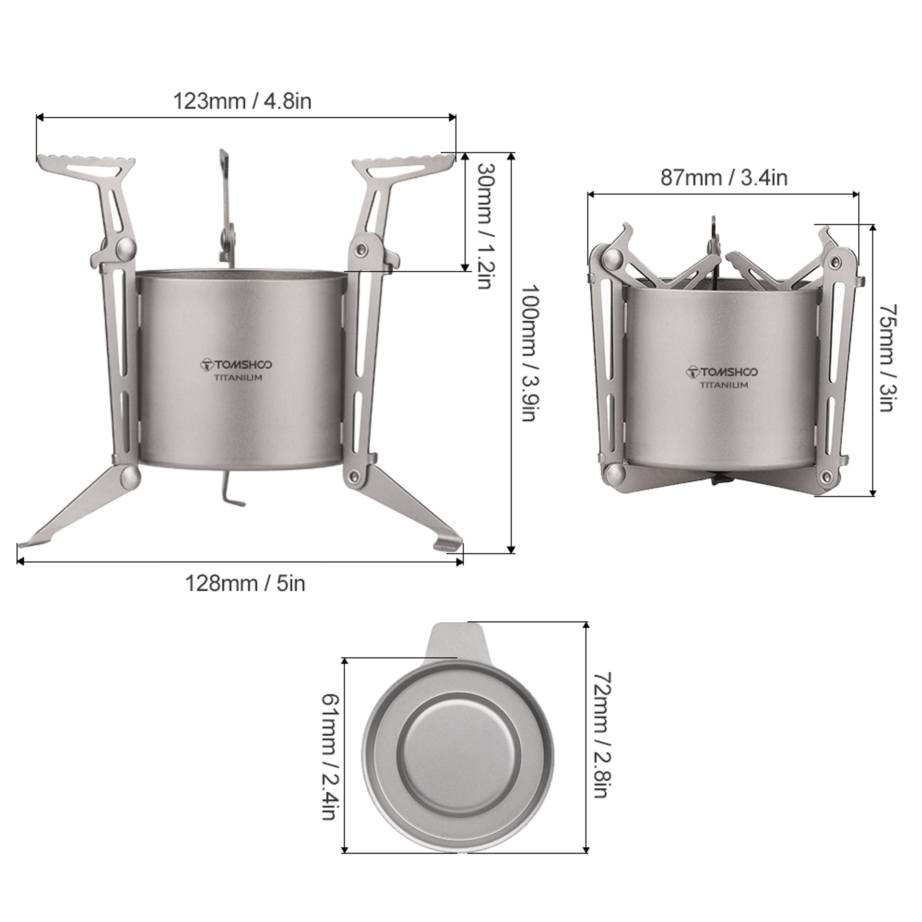 Ultralight Titanium Alcohol Stove With Fire Cover  Foldable Pot Stand 3