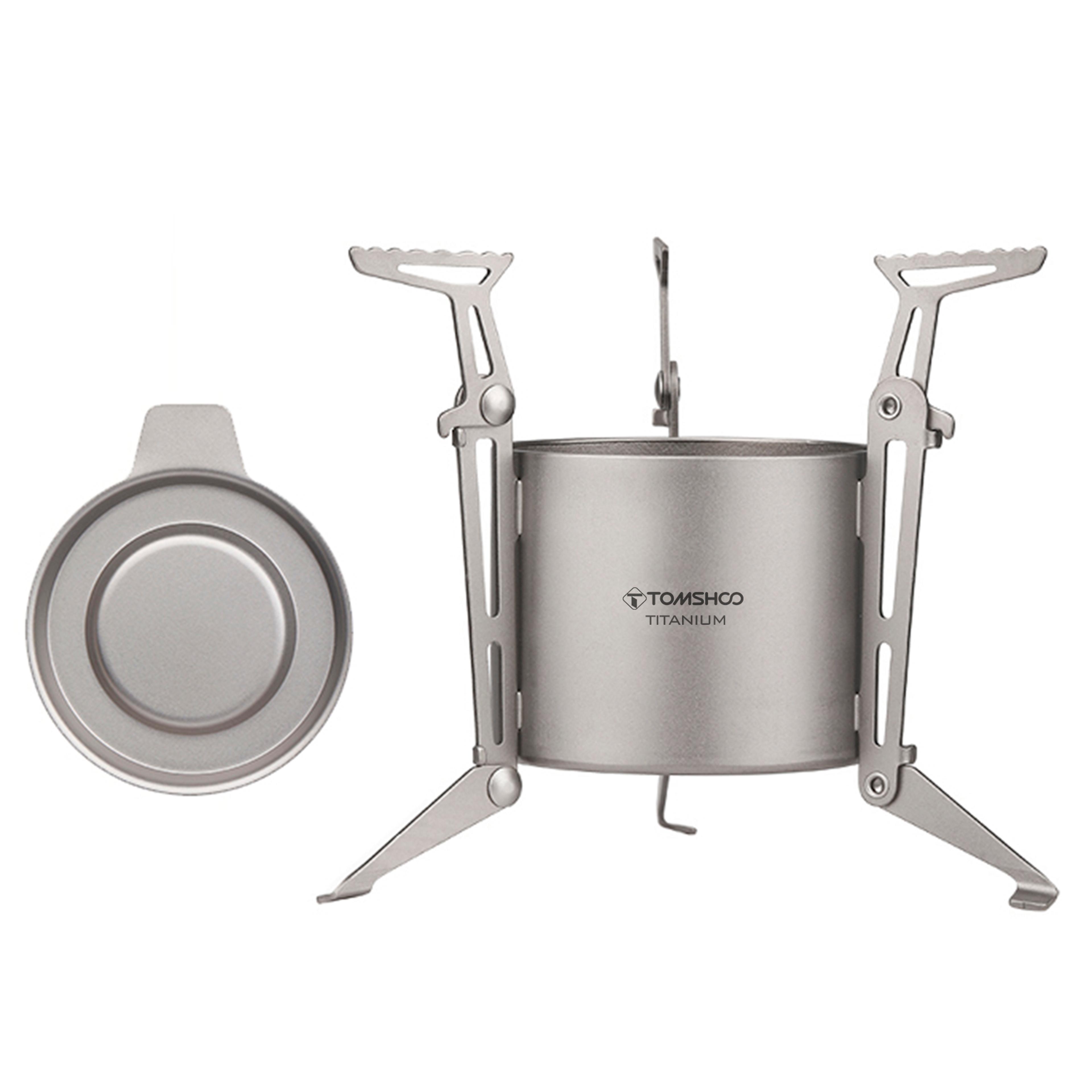 Ultralight Titanium Alcohol Stove With Fire Cover  Foldable Pot Stand 6