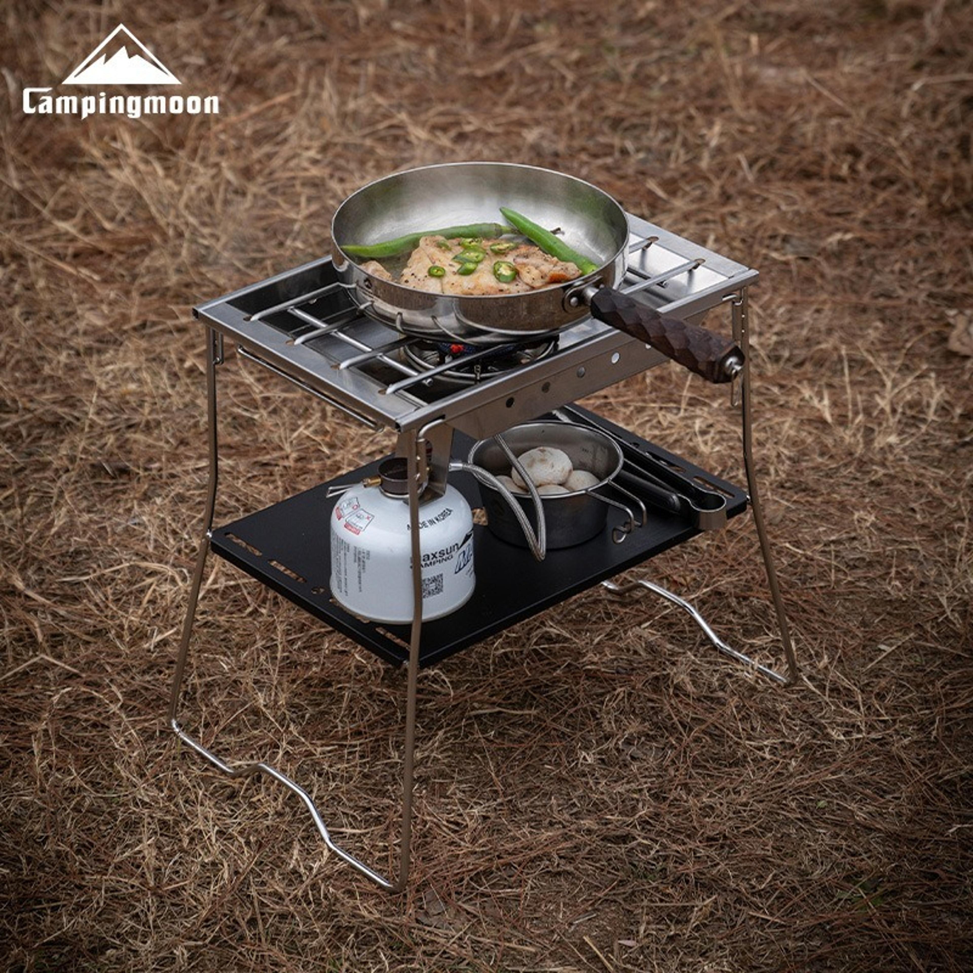Heavy Duty Stainless Steel Folding Camping Table  Modular Outdoor Storage Rack 0