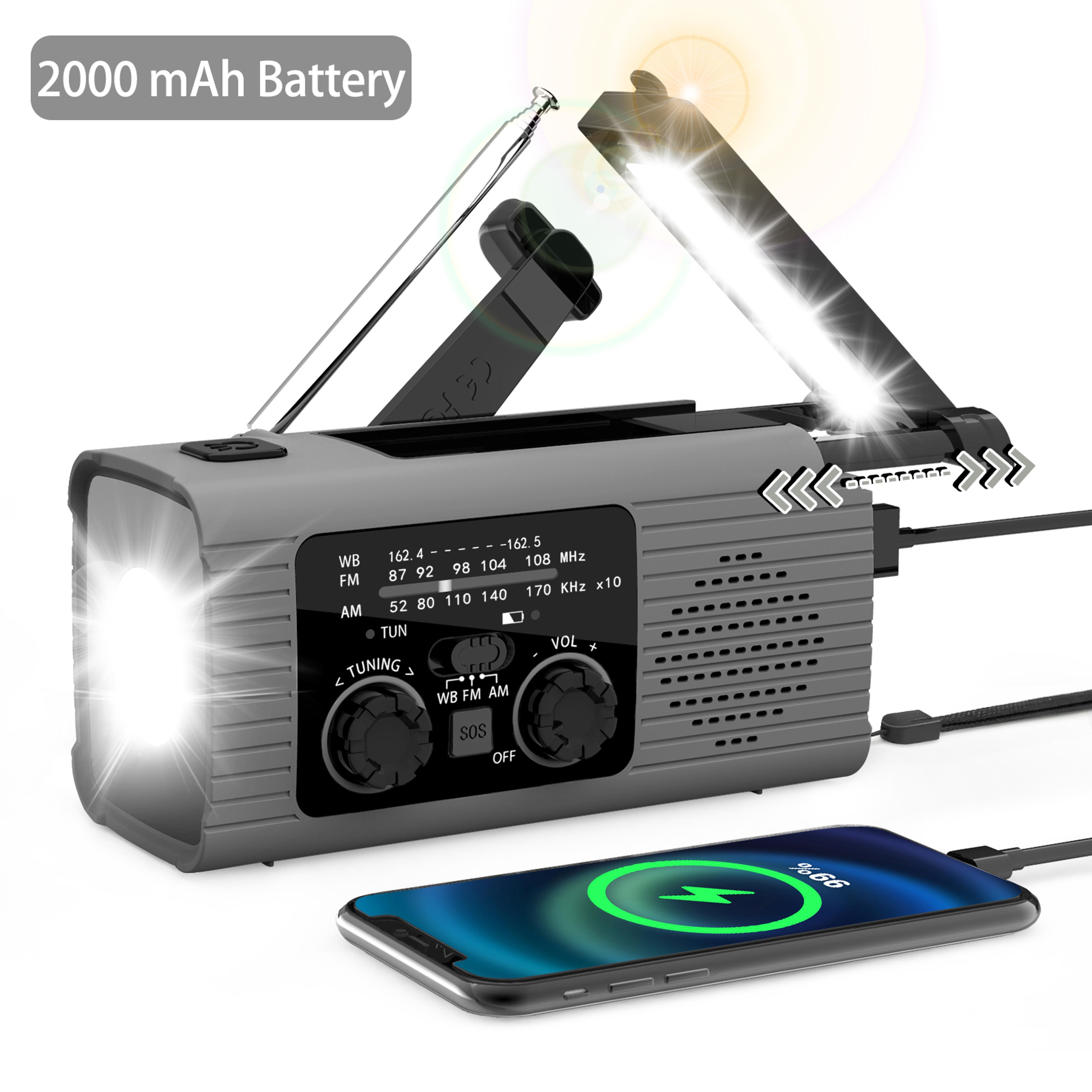 Solar Emergency Radio With Hand Crank  LED Light Waterproof Portable Survival Radio 6